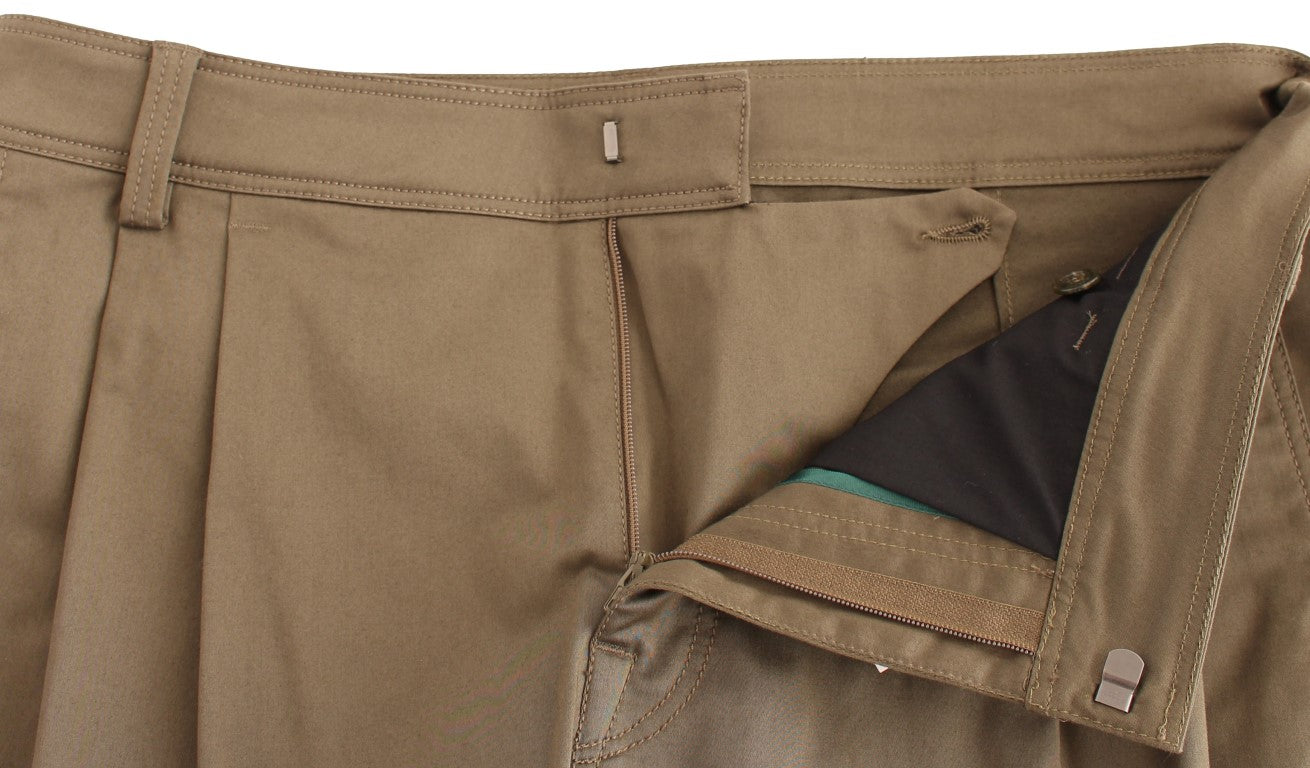GF Ferre Green Cotton Stretch Comfort Fit Chino Pant