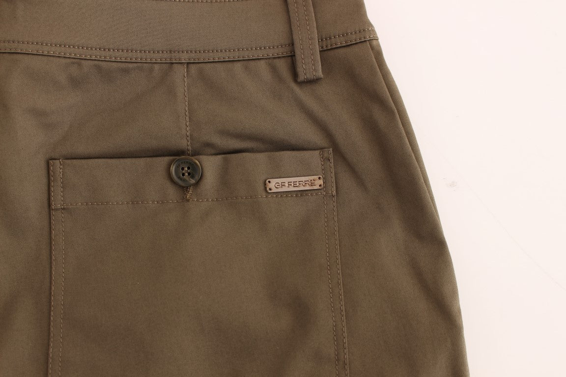 GF Ferre Green Cotton Stretch Comfort Fit Chino Pant