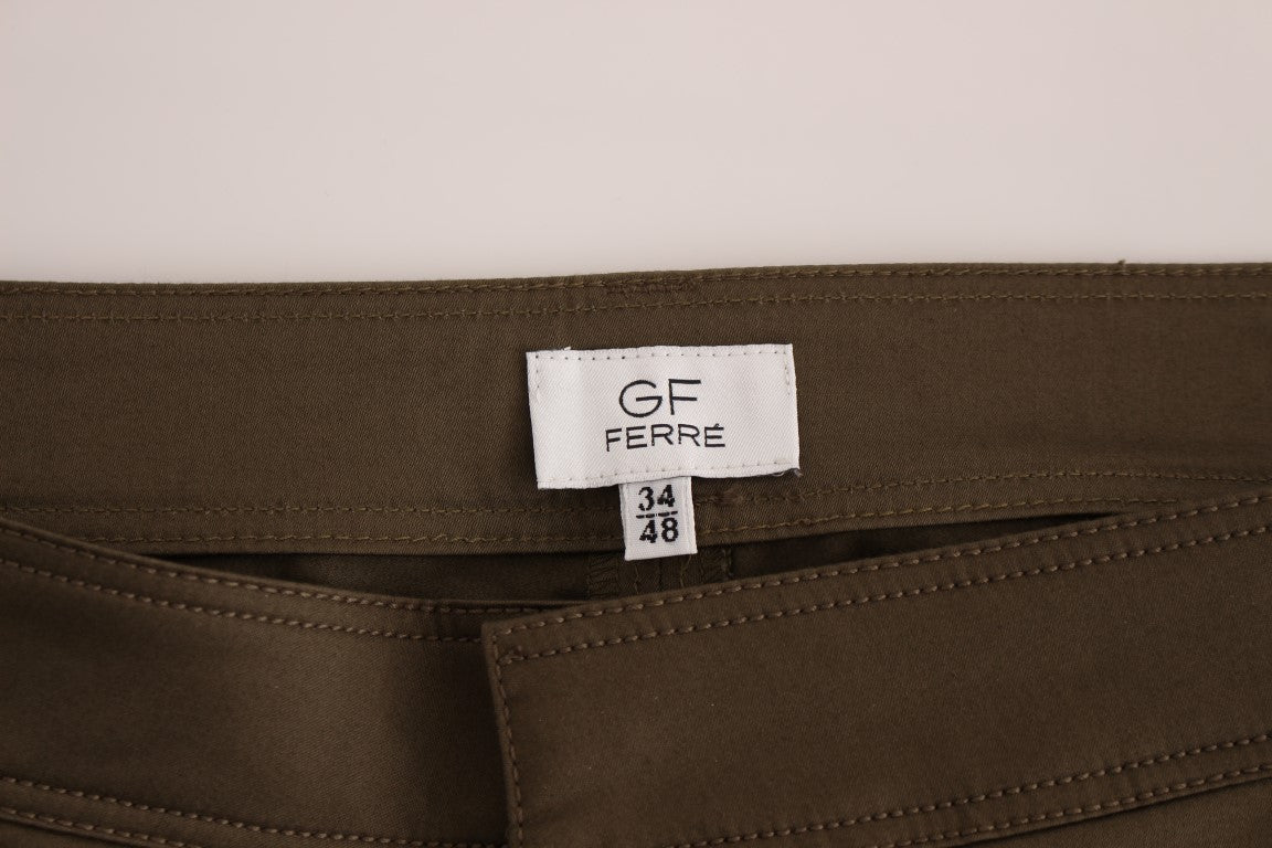 GF Ferre Green Cotton Stretch Comfort Fit Chino Pant