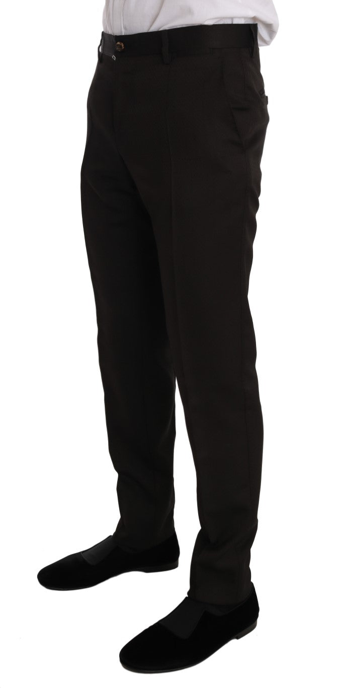 Dolce & Gabbana Brown Wool Crystal Bee Slim Fit MARTINI