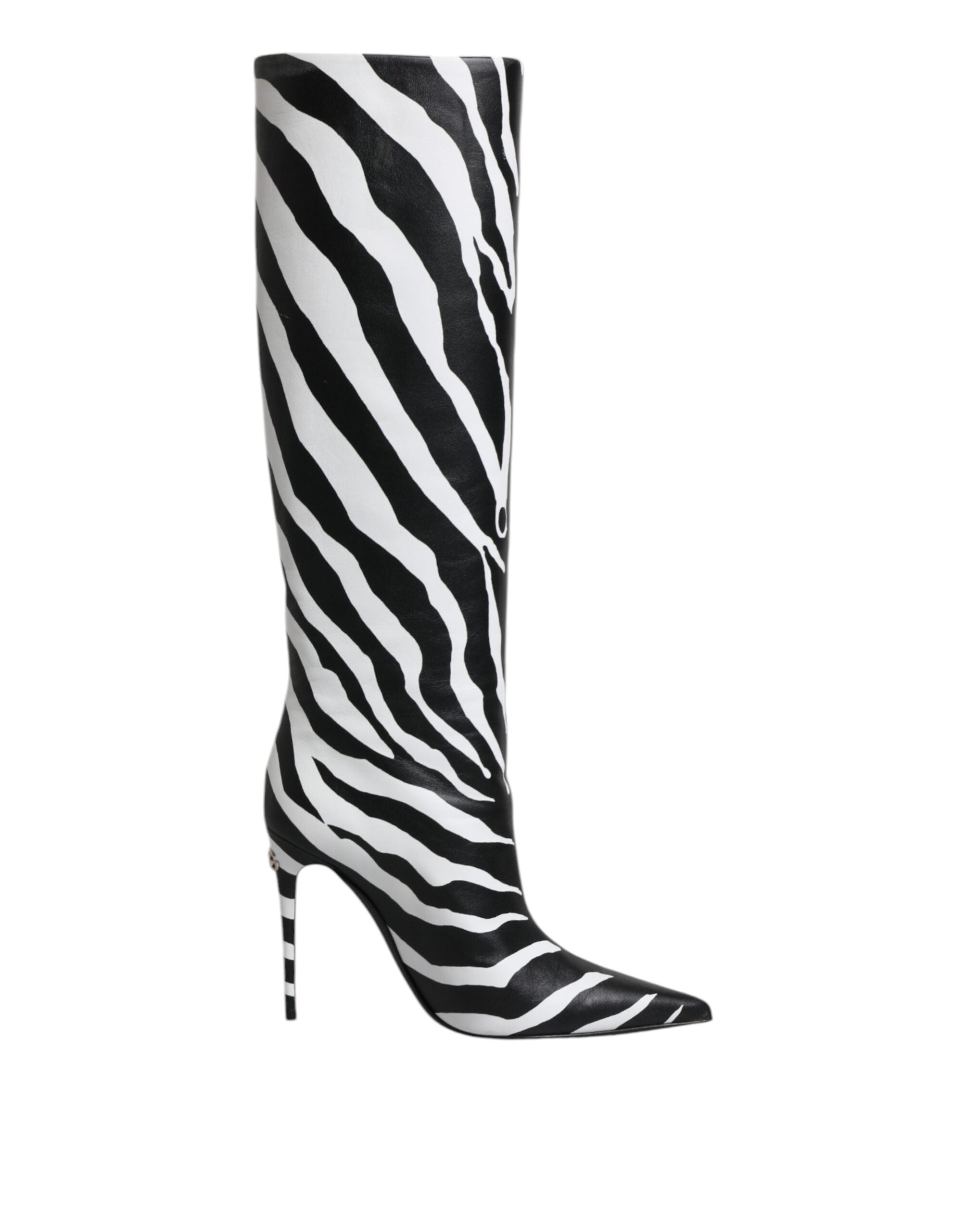 Dolce & Gabbana Black White Zebra Heels High Boots Shoes LUNESCAPE