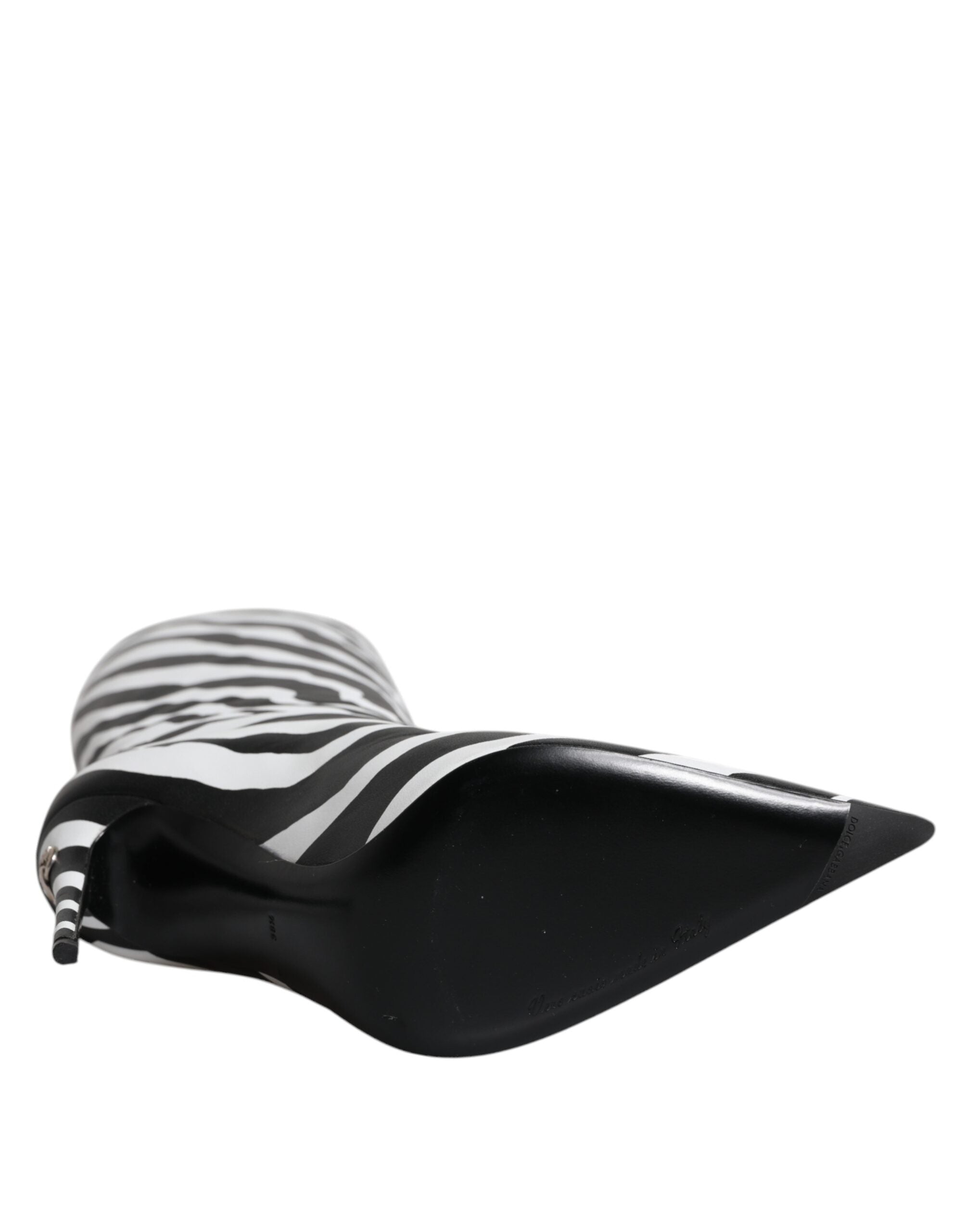 Dolce & Gabbana Black White Zebra Heels High Boots Shoes LUNESCAPE
