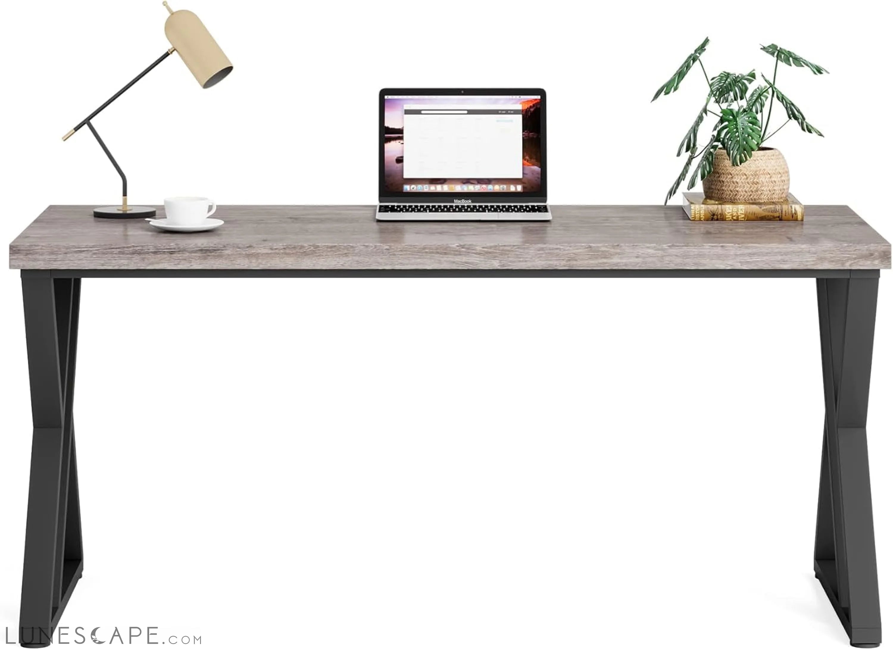 55 Inch Large Simple Industrial Computer Desk Study Writing Table Home LUNESCAPE
