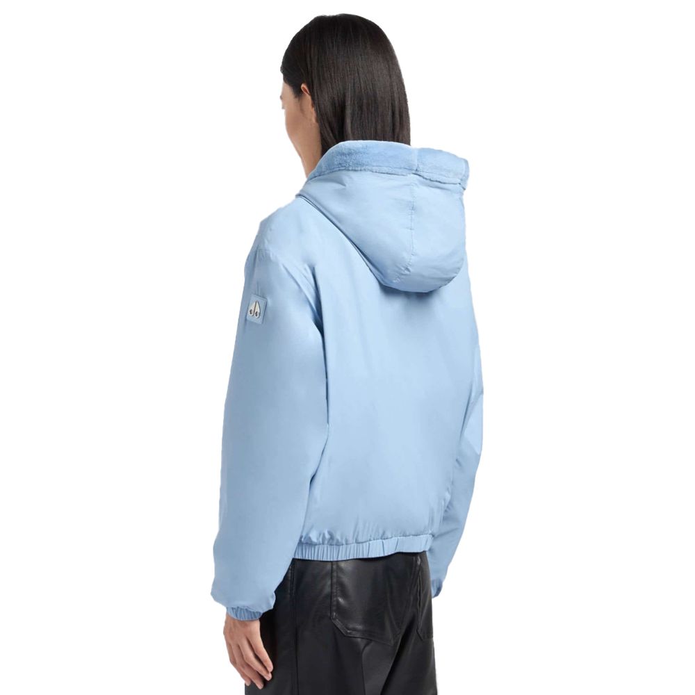 Moose Knuckles Light Blue Nylon Women Jacket LUNESCAPE