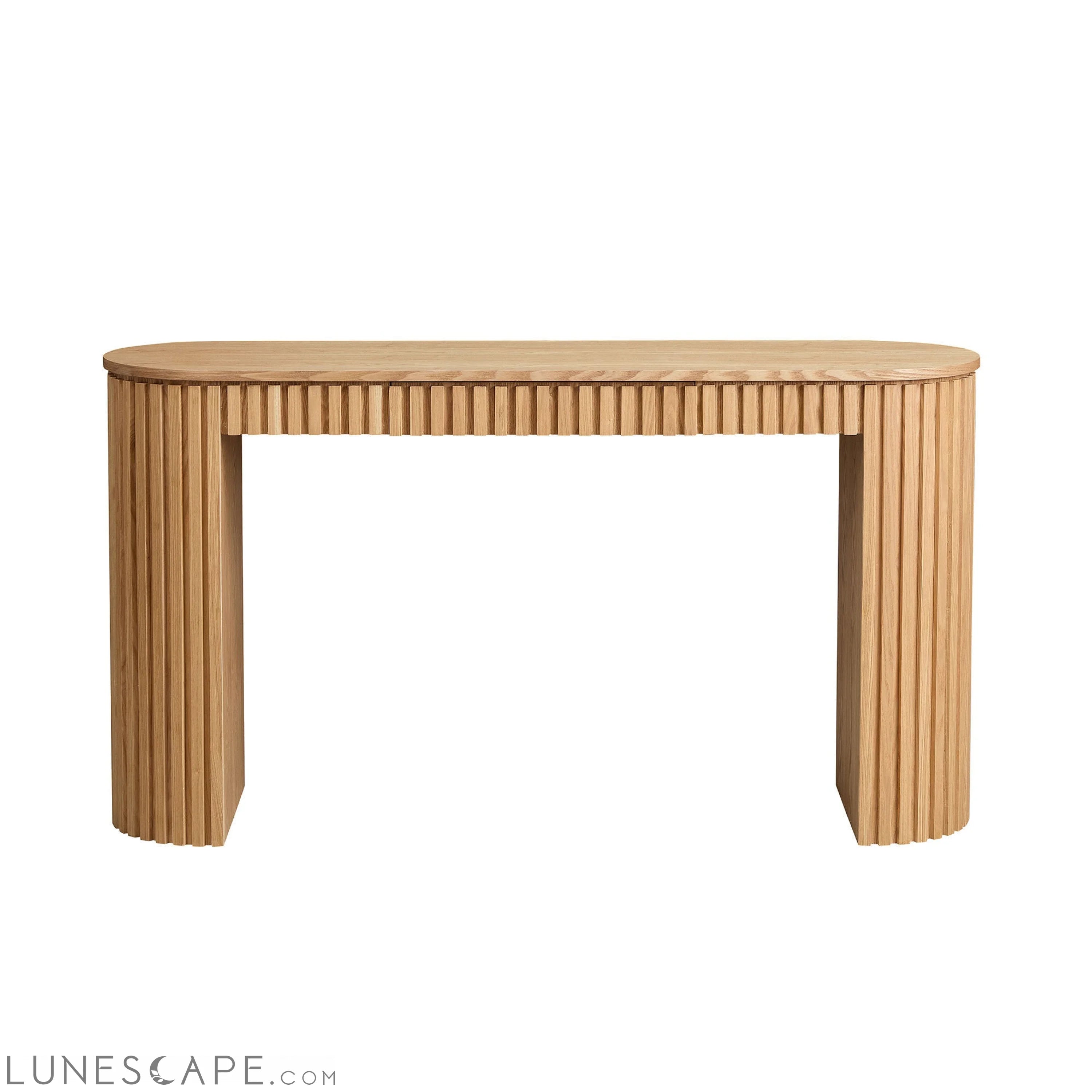 59.05'' Modern Console Table With Drawer for Entryway with Unique LUNESCAPE