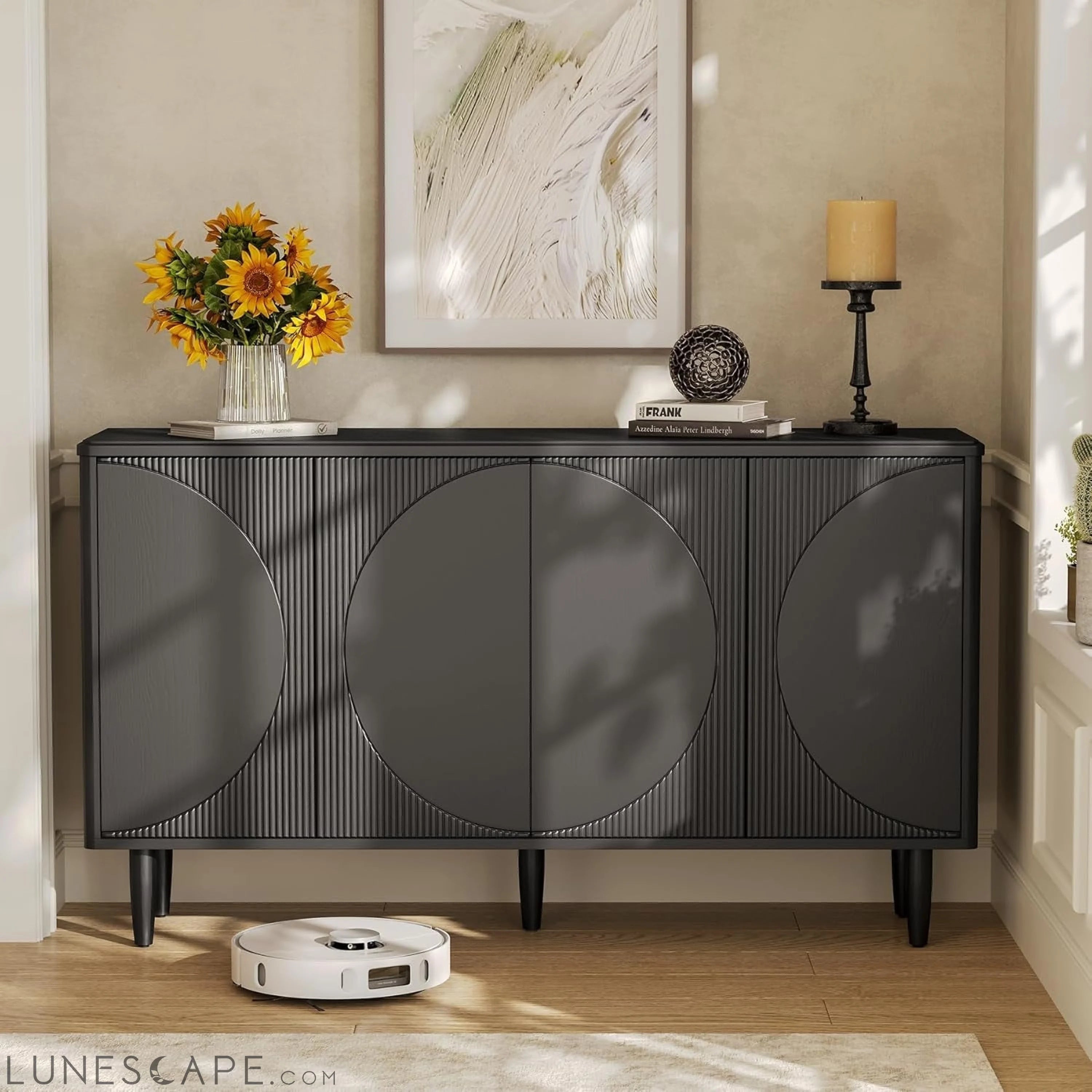59-Inch Buffet Cabinet Sideboard with Storage, Modern Sideboard Buffet LUNESCAPE