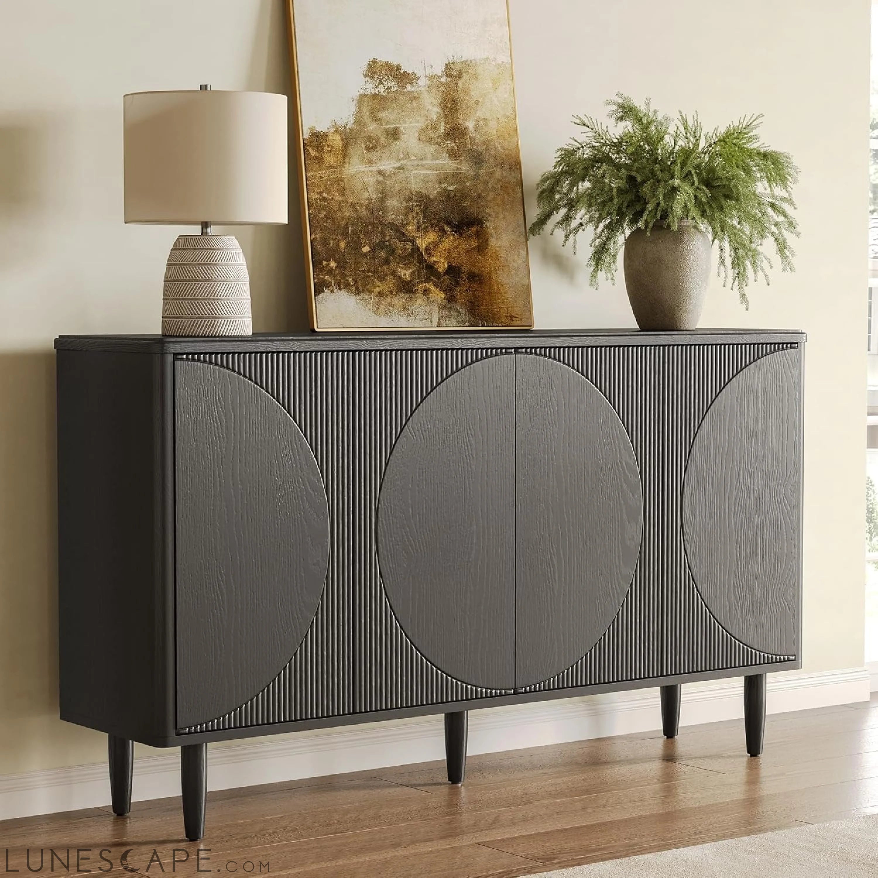 59-Inch Buffet Cabinet Sideboard with Storage, Modern Sideboard Buffet LUNESCAPE