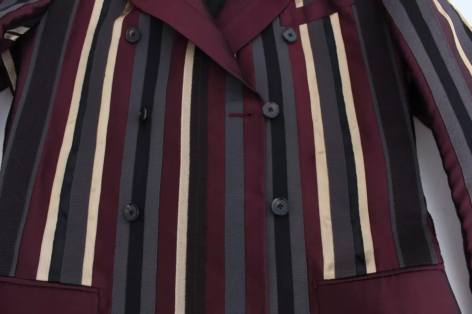 Dolce & Gabbana Multicolor Striped Runway 3 Piece Slim Fit Vest Suit