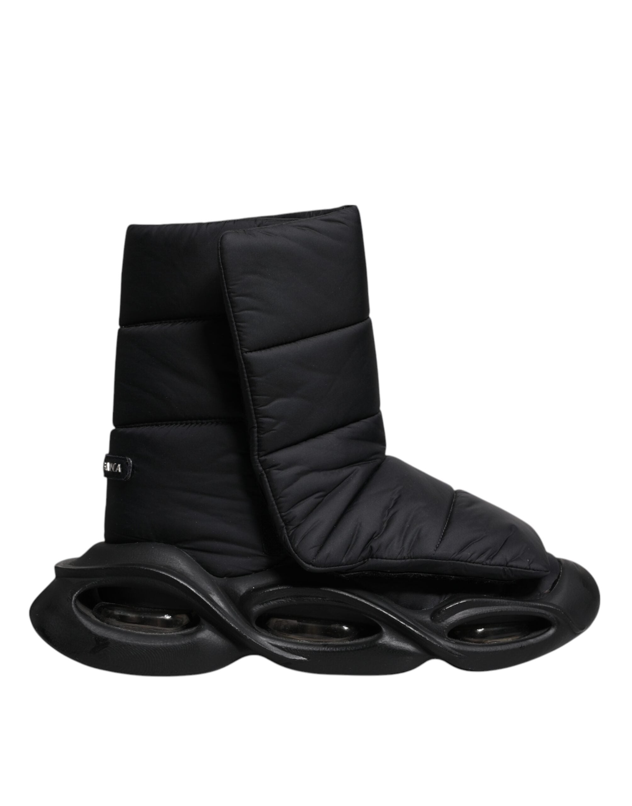 Dolce & Gabbana Black  Wave Quilted Sneakers Slip-On LUNESCAPE