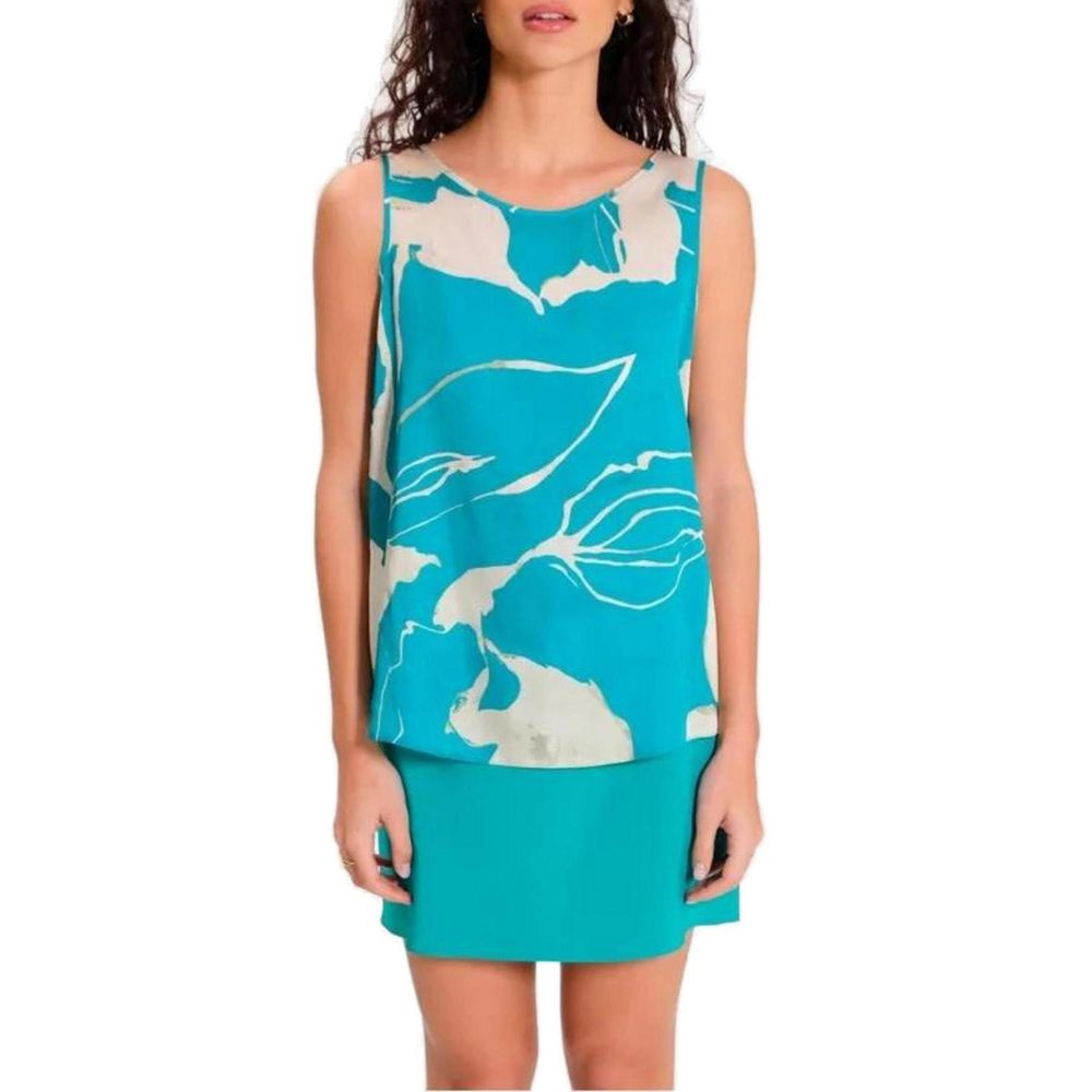 Rinascimento Turquoise Polyester Blouse LUNESCAPE