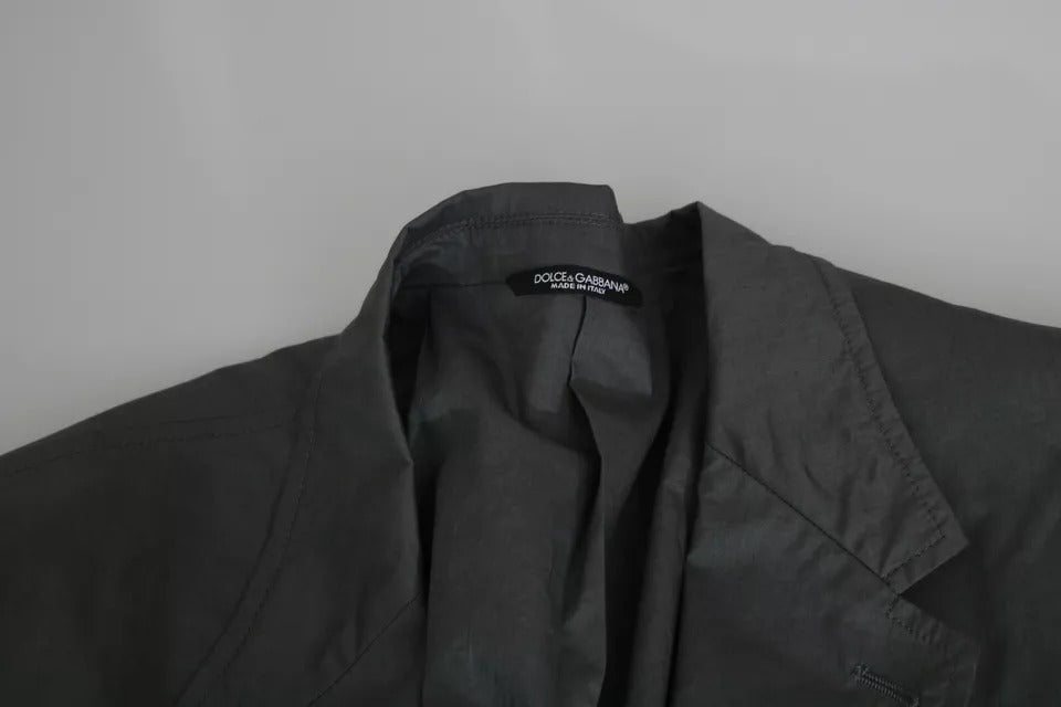 Dolce & Gabbana Gray Cotton Single Breasted Formal Blazer
