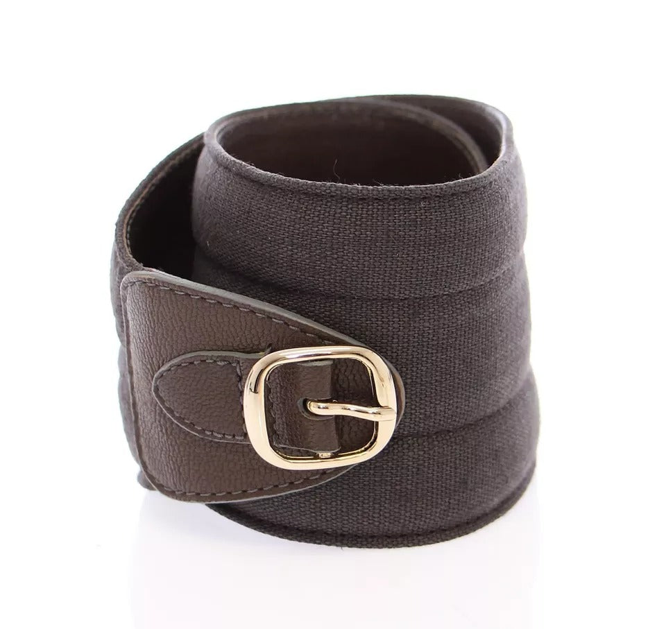Dolce & Gabbana Brown D&G Leather Linnen Logo Belt LUNESCAPE