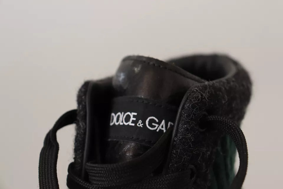 Dolce & Gabbana Green Corduroy High Tops Sneakers Mens Casual Shoes