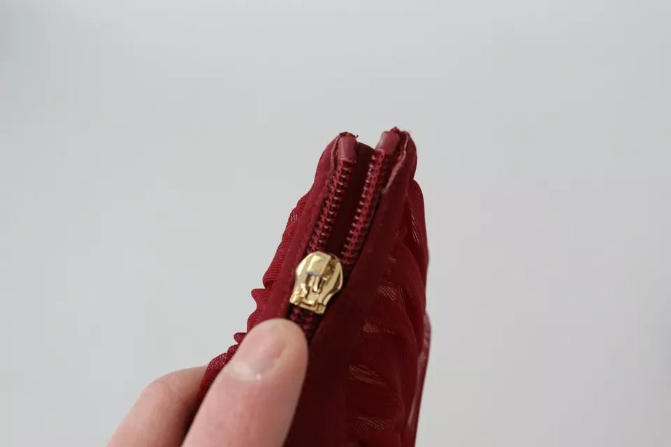 Dolce & Gabbana Red Tulle Ankle Boots Stiletto Heels Shoes