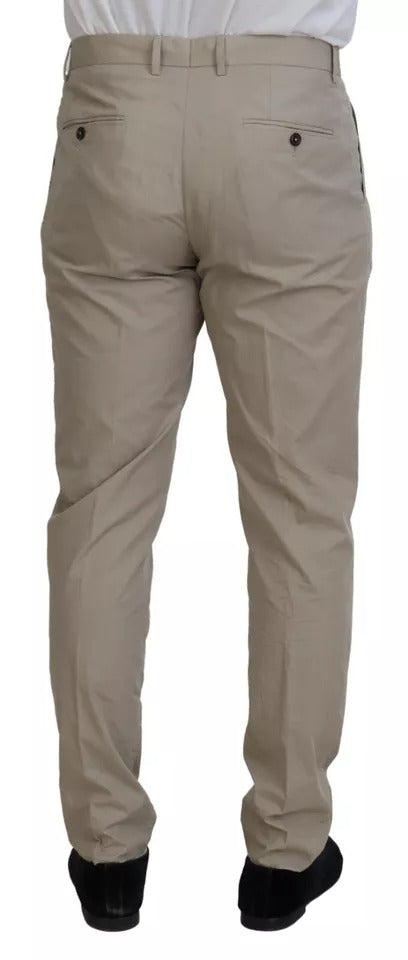 Dolce & Gabbana Beige Cotton Chino Men Formal Pants LUNESCAPE