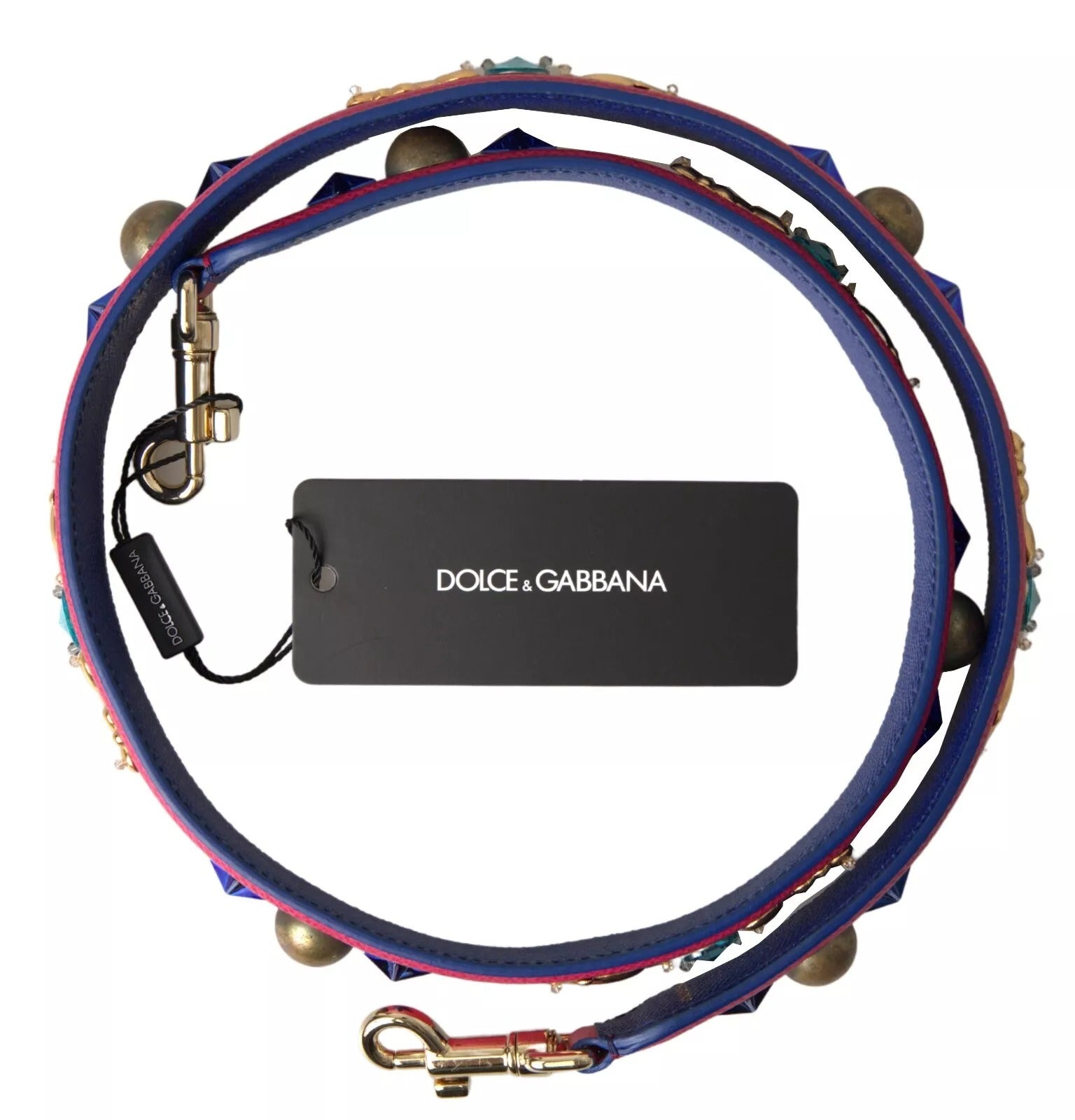 Dolce & Gabbana Pink Exotic Leather Studded Shoulder Strap LUNESCAPE