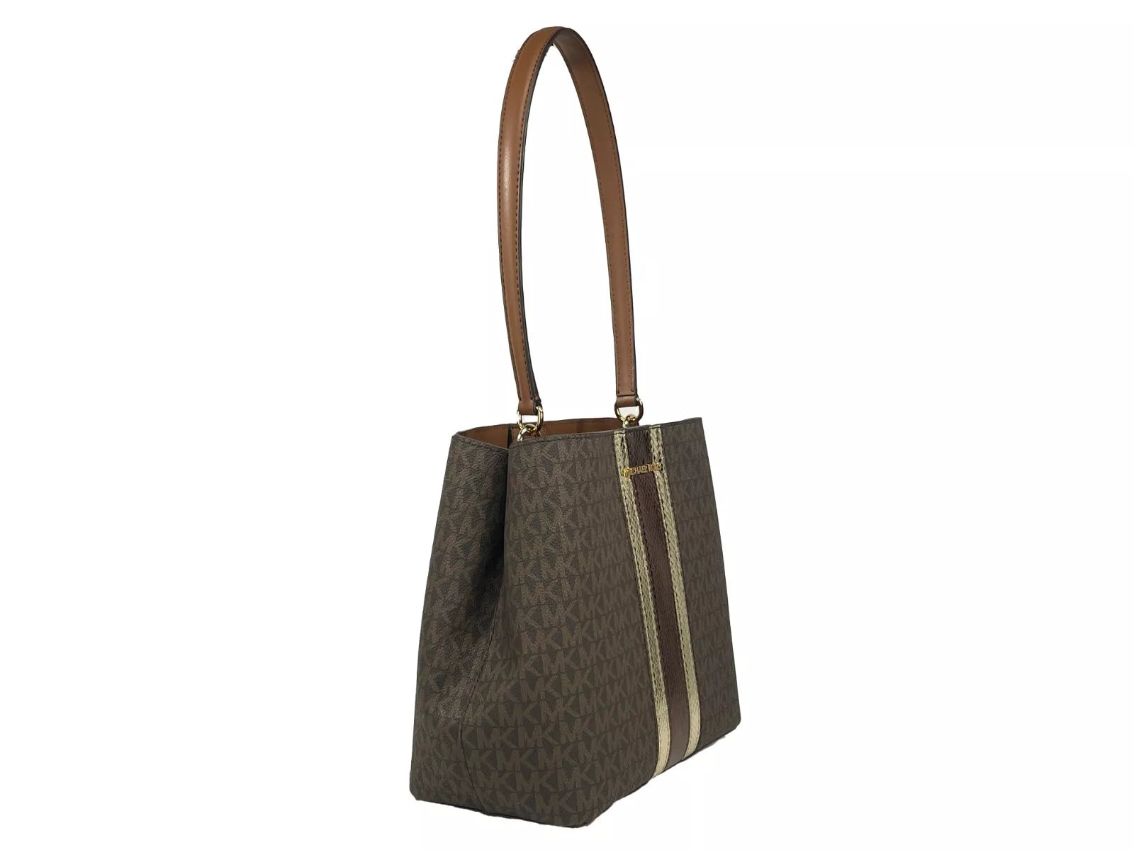 Michael Kors Medium Pratt Bucket Shoulder Bag Purse Brown LUNESCAPE