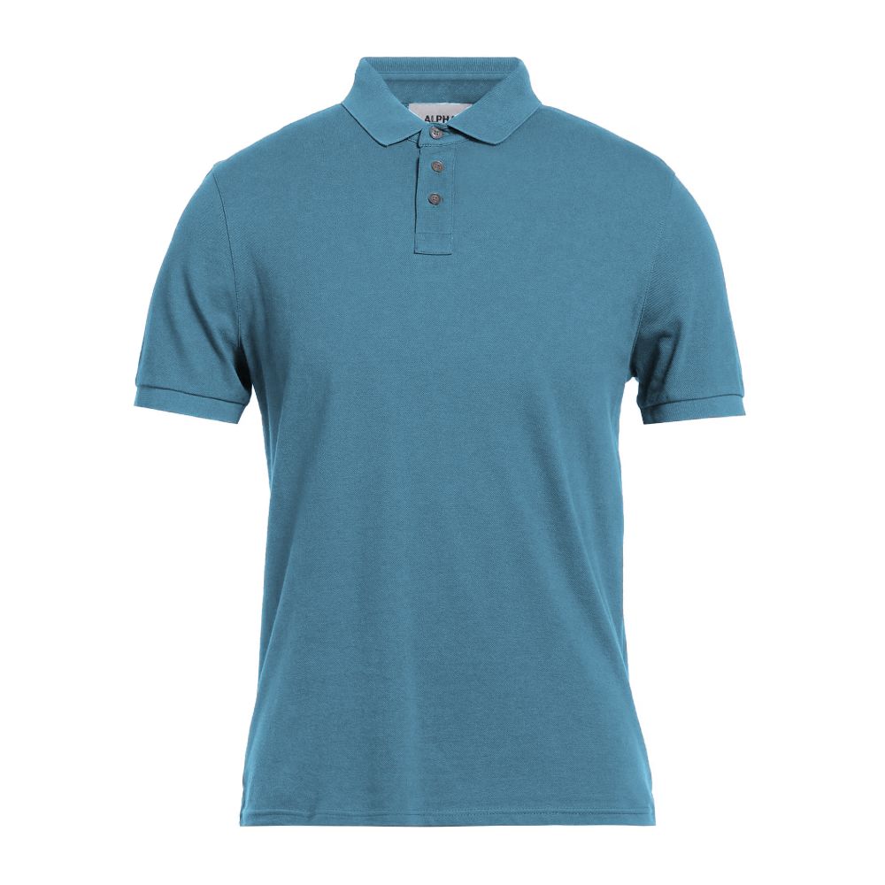 Alpha Studio Light Blue Cotton Men Polo Shirt LUNESCAPE