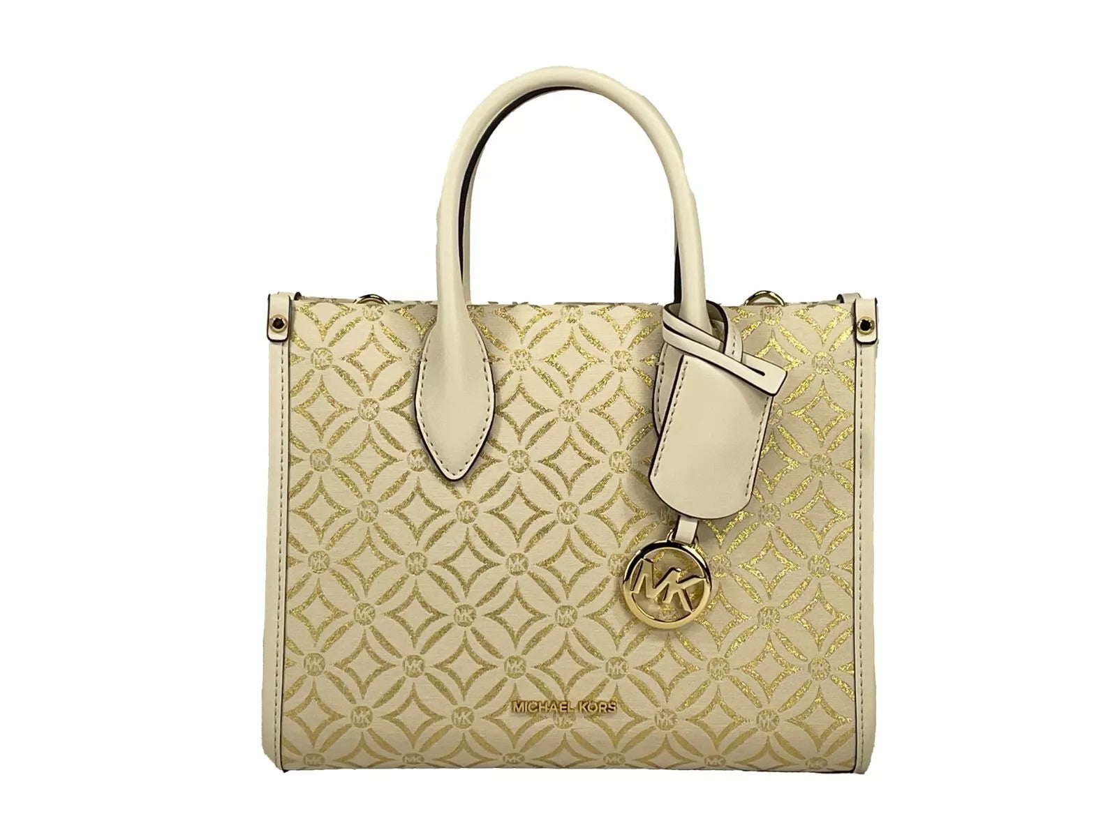 Michael Kors Mirella Small Top Zip Crossbody Tote Bag Creme LUNESCAPE