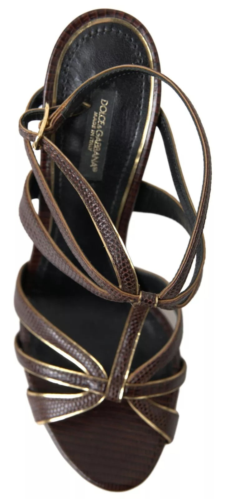 Dolce & Gabbana Brown Ankle Strap Stiletto Heels Sandals Shoes LUNESCAPE