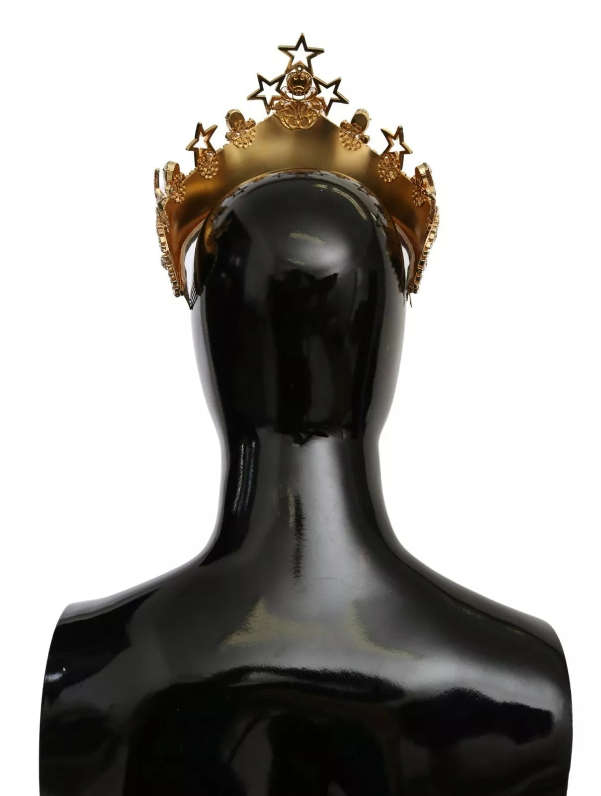 Dolce & Gabbana Gold Crystal Star STRASS Crown Logo Tiara Diadem LUNESCAPE