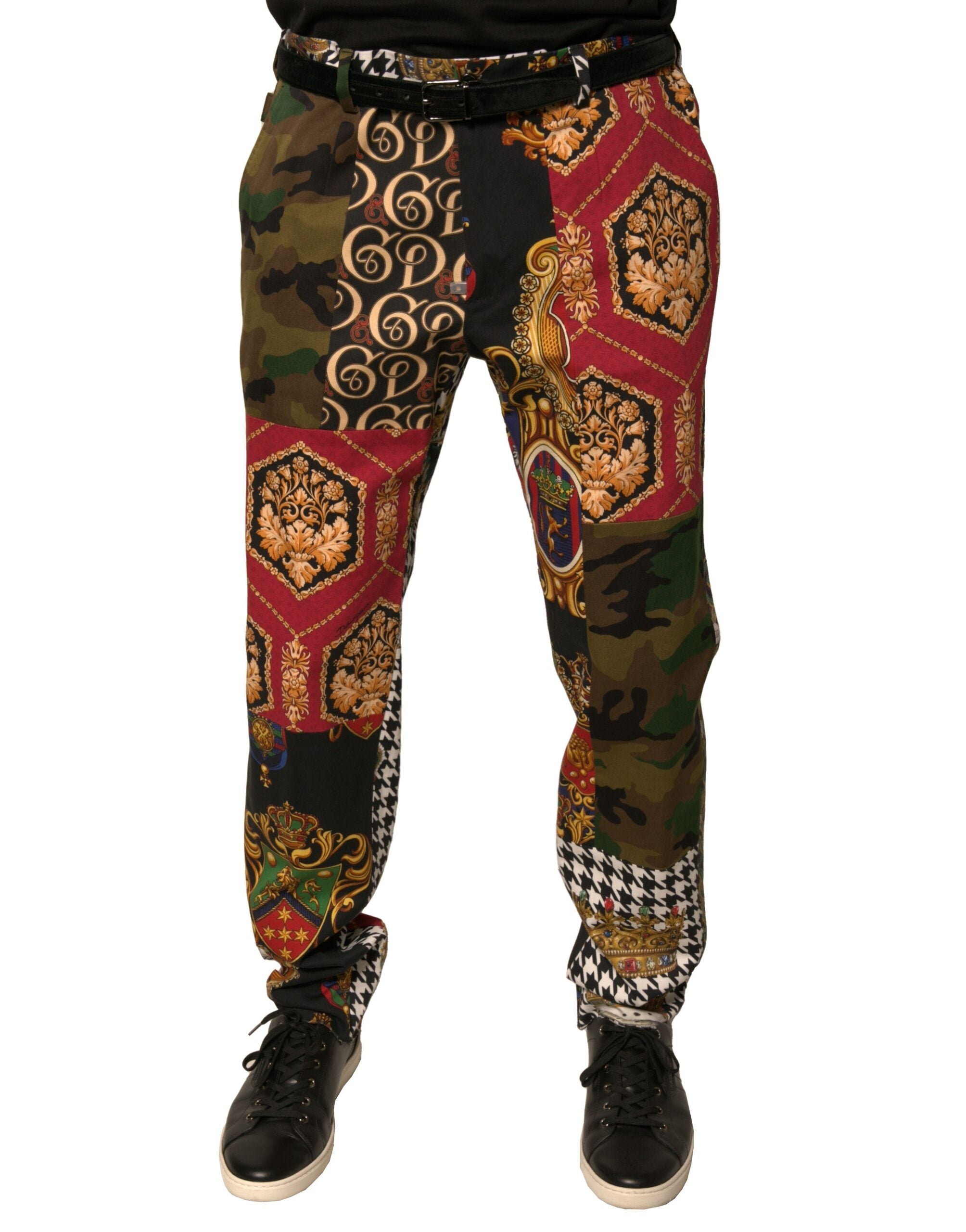 Dolce & Gabbana Multicolor Patchwork Men Dress Pants LUNESCAPE