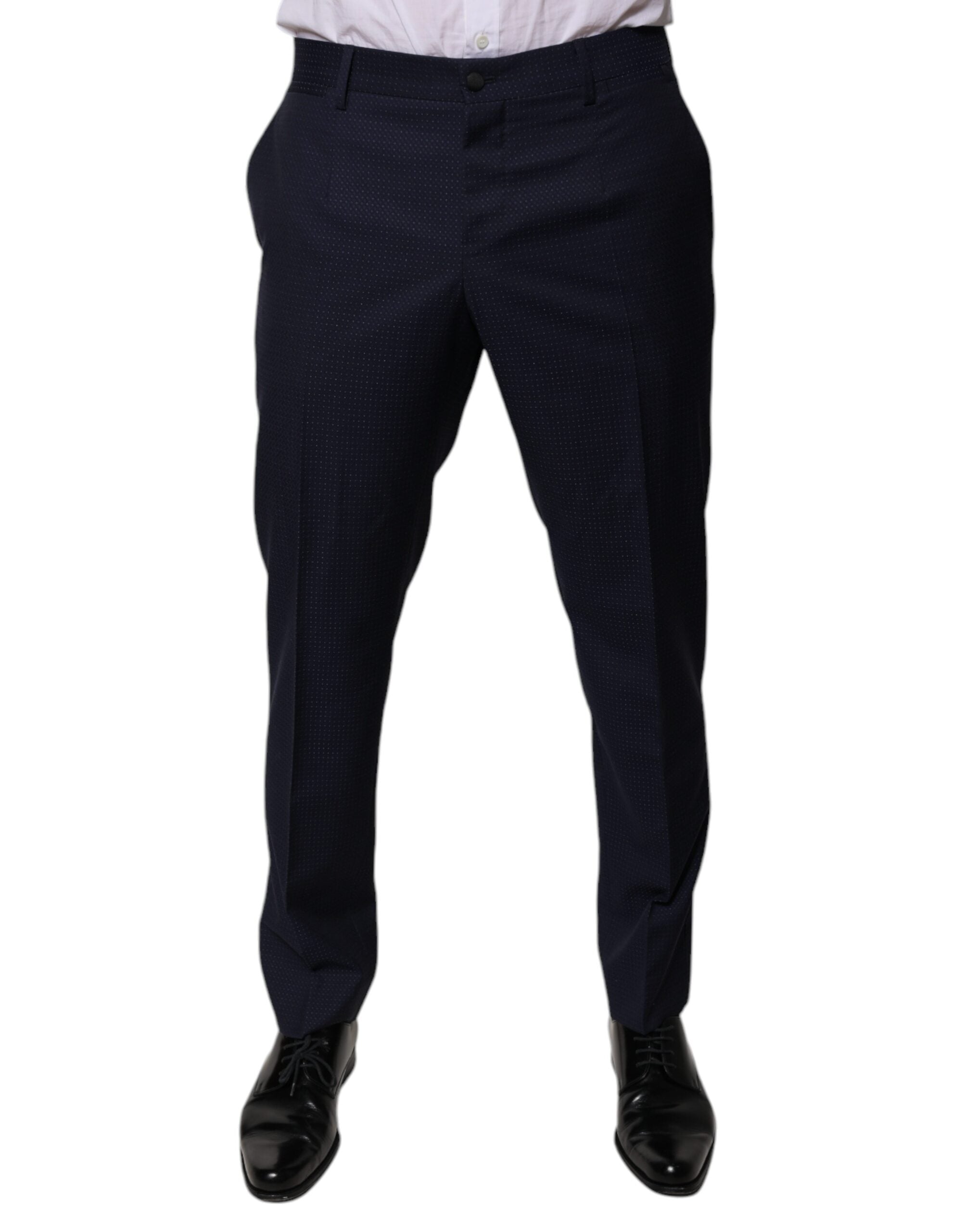 Dolce & Gabbana Dark Blue Cotton Men Dress Pants LUNESCAPE
