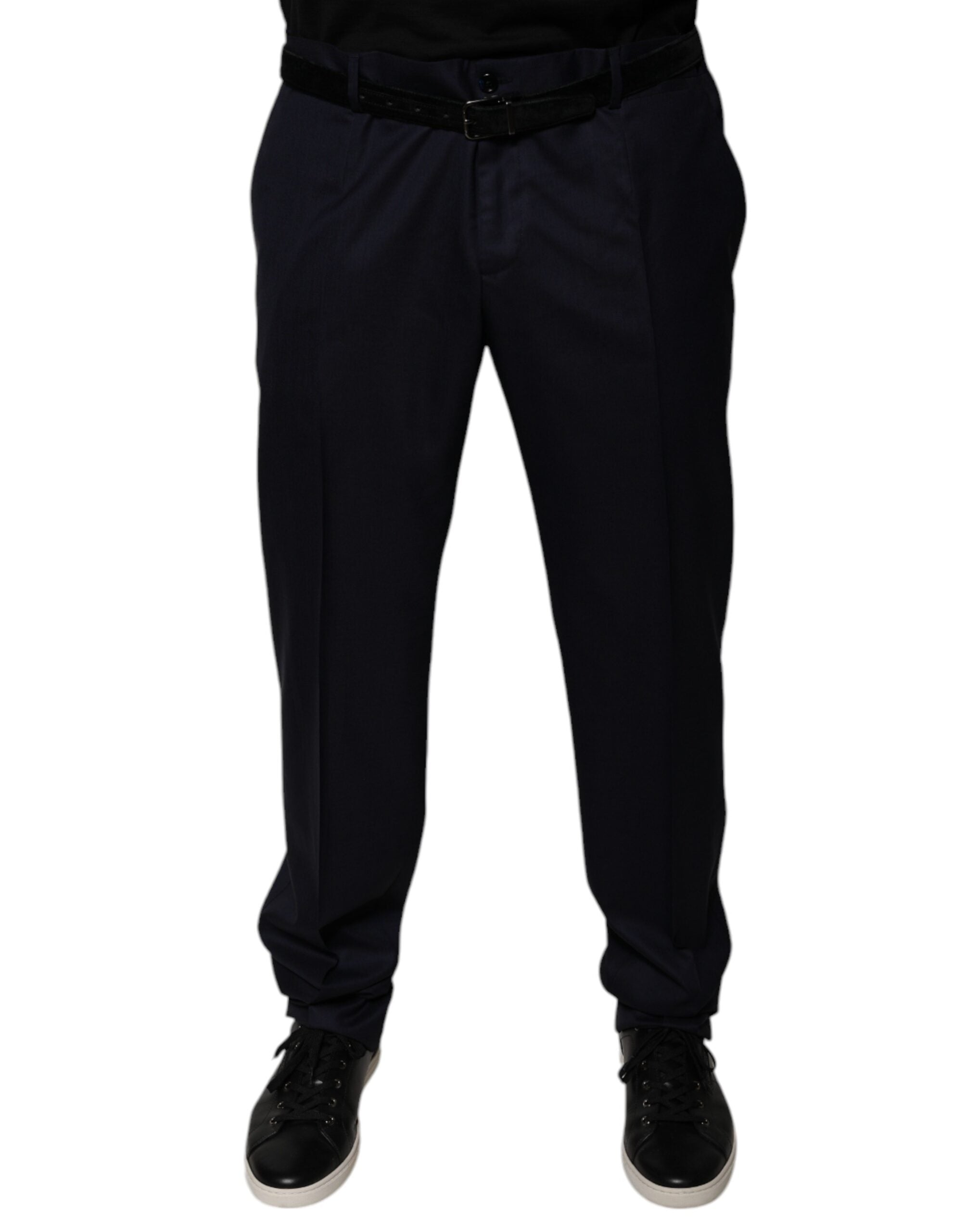 Dolce & Gabbana Dark Blue Tapered Formal Dress Pants LUNESCAPE