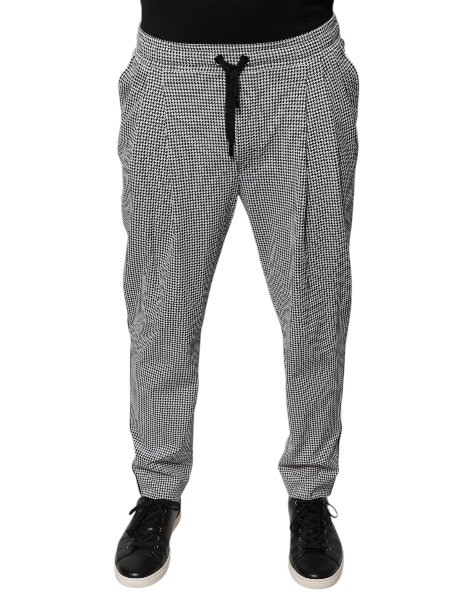 Dolce & Gabbana Black White Houndstooth Skinny Dress Pants LUNESCAPE