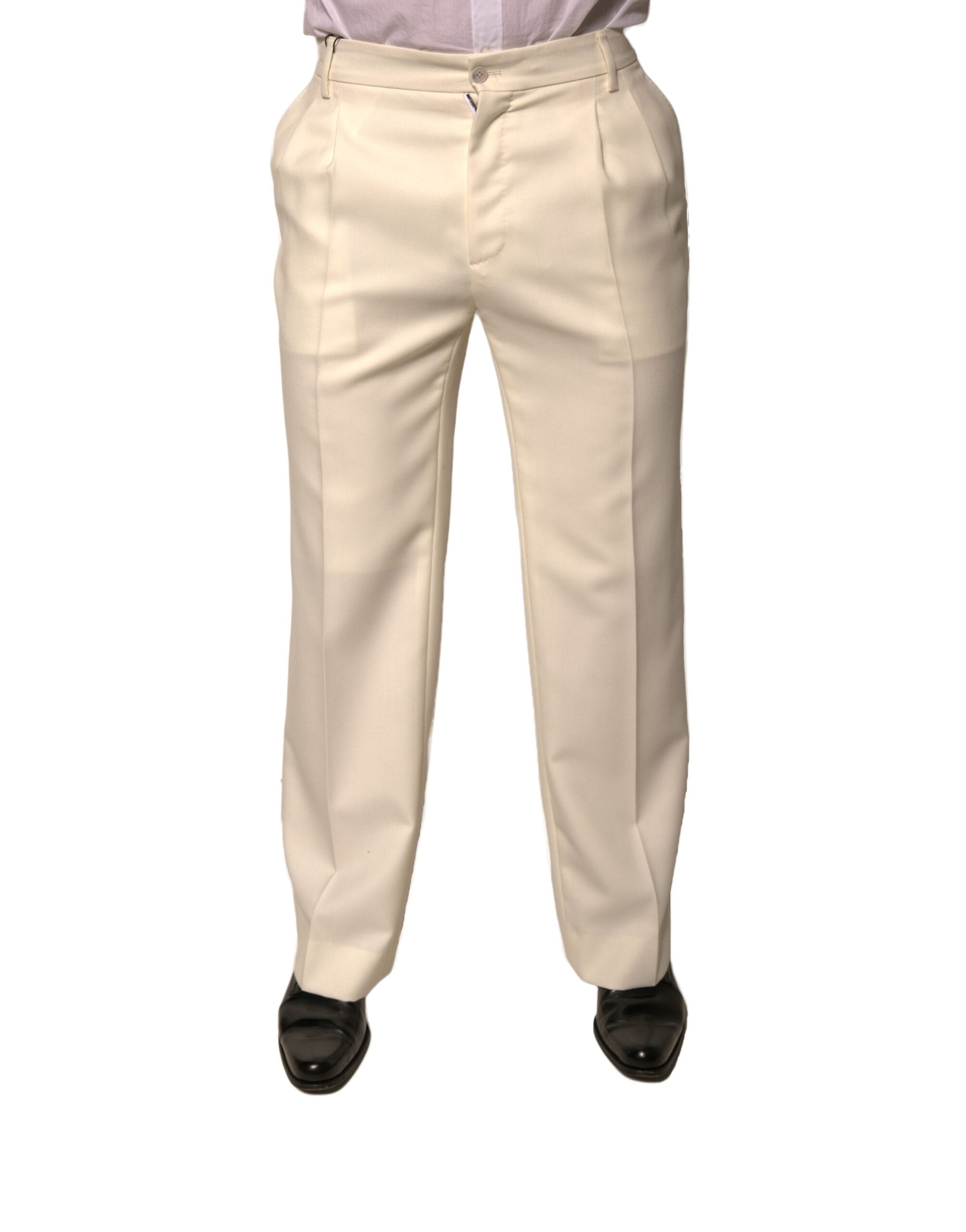 Dolce & Gabbana Off White Straight Dress Pants LUNESCAPE