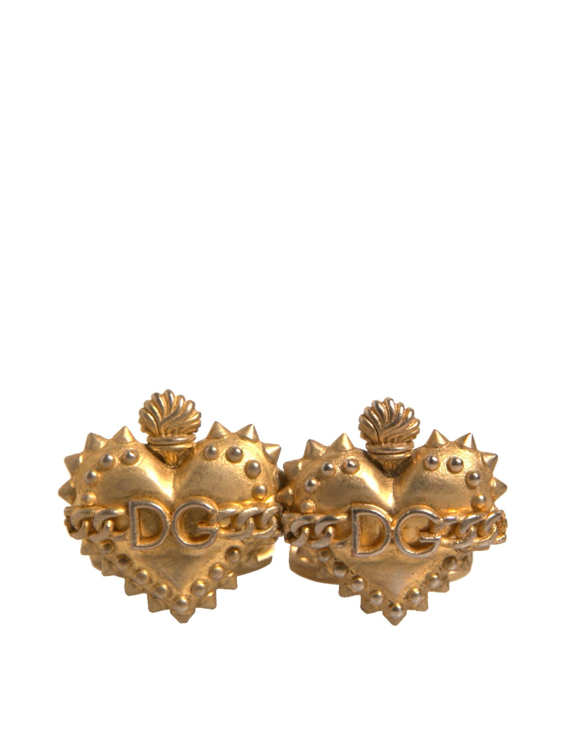 Dolce & Gabbana Gold 925 Sterling Silver DG Heart Cufflink LUNESCAPE