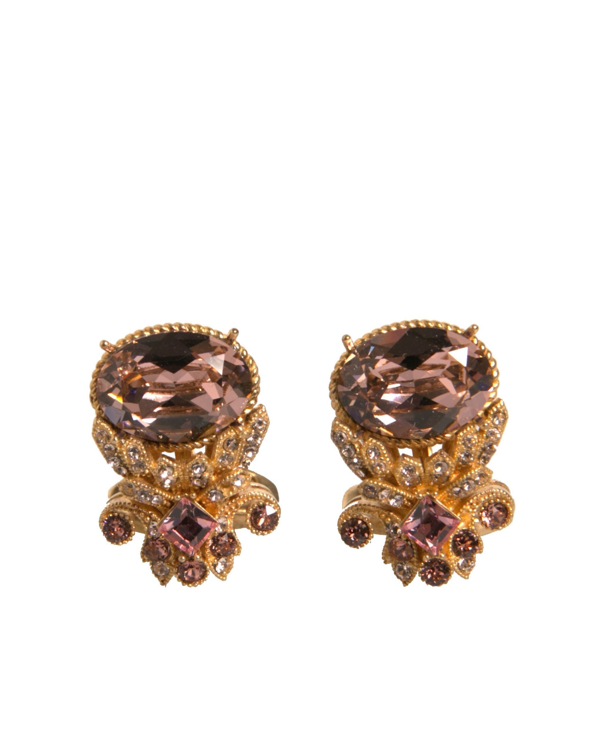 Dolce & Gabbana Gold Tone 925 Sterling Silver Crystal Cufflink LUNESCAPE