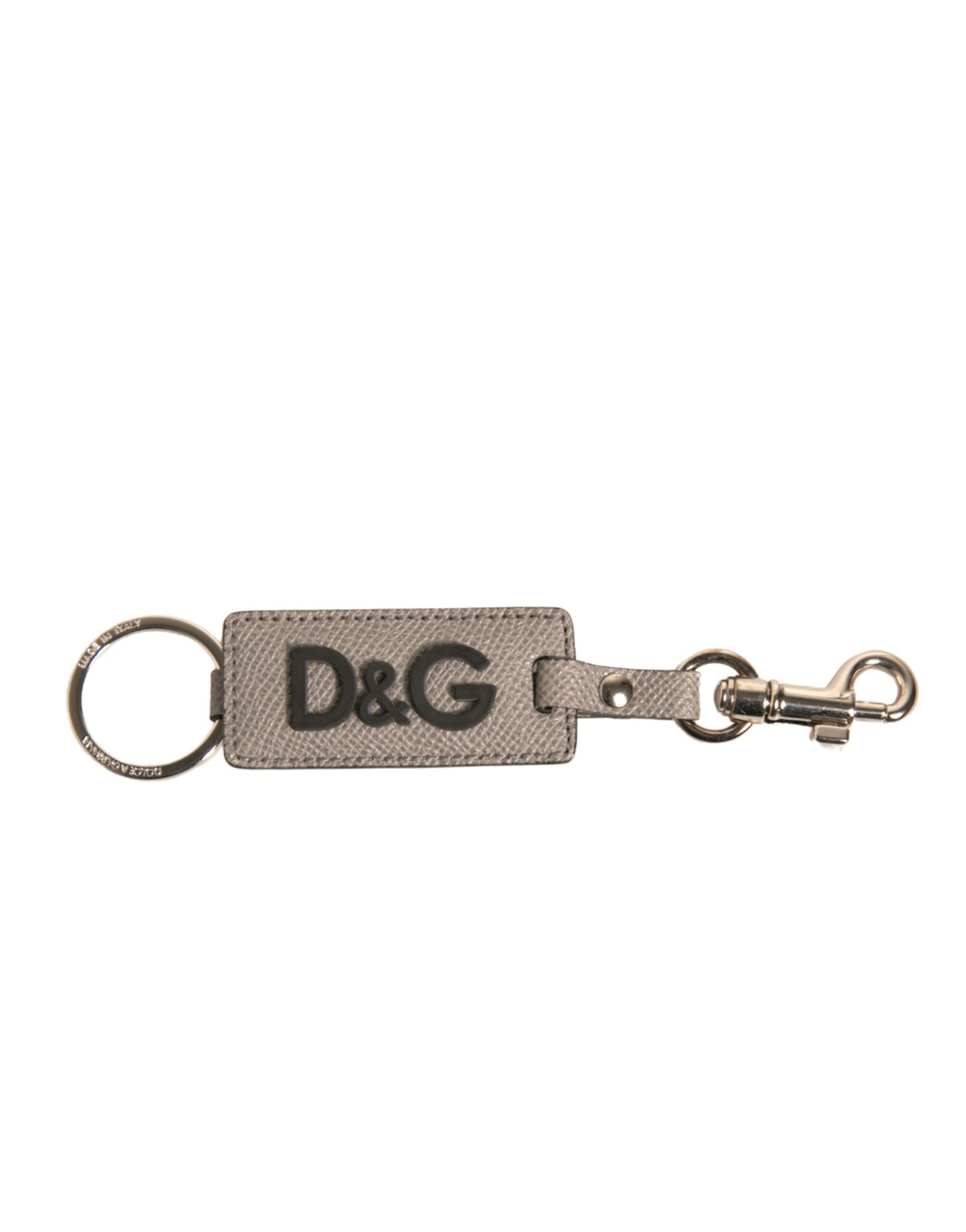 Dolce & Gabbana Beige DG Logo Leather Gold Metal Men Keychain Keyring LUNESCAPE
