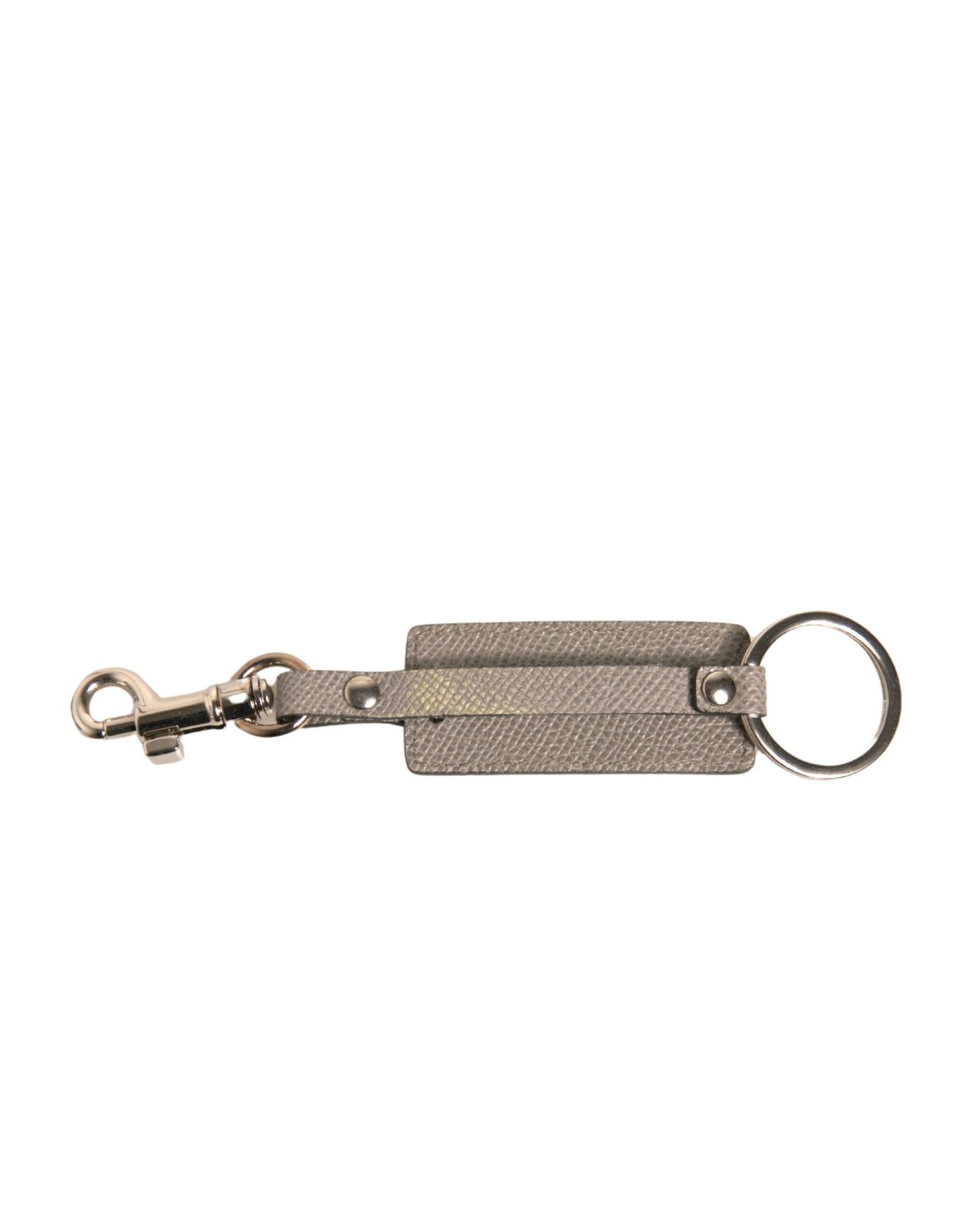 Dolce & Gabbana Beige DG Logo Leather Gold Metal Men Keychain Keyring LUNESCAPE