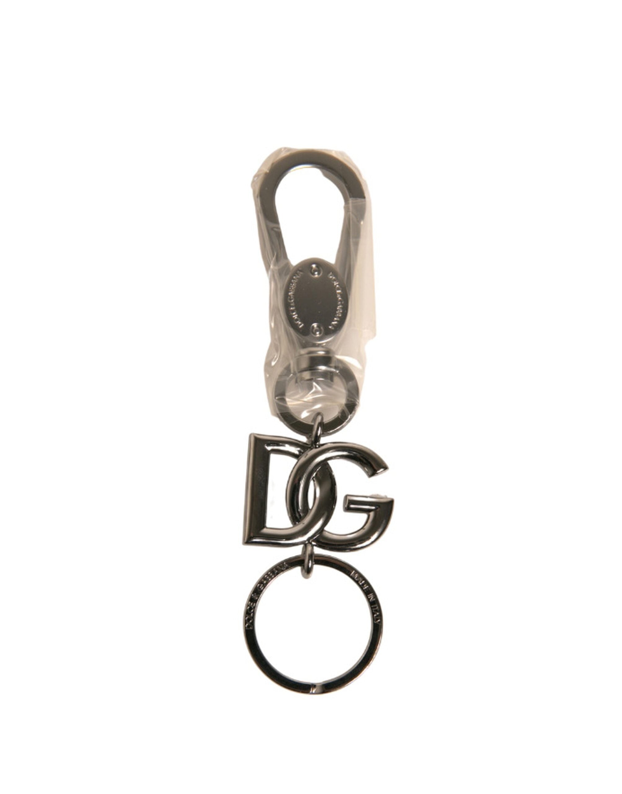Dolce & Gabbana Silver Brass DG Logo Keychain Metal Ring Keyring LUNESCAPE