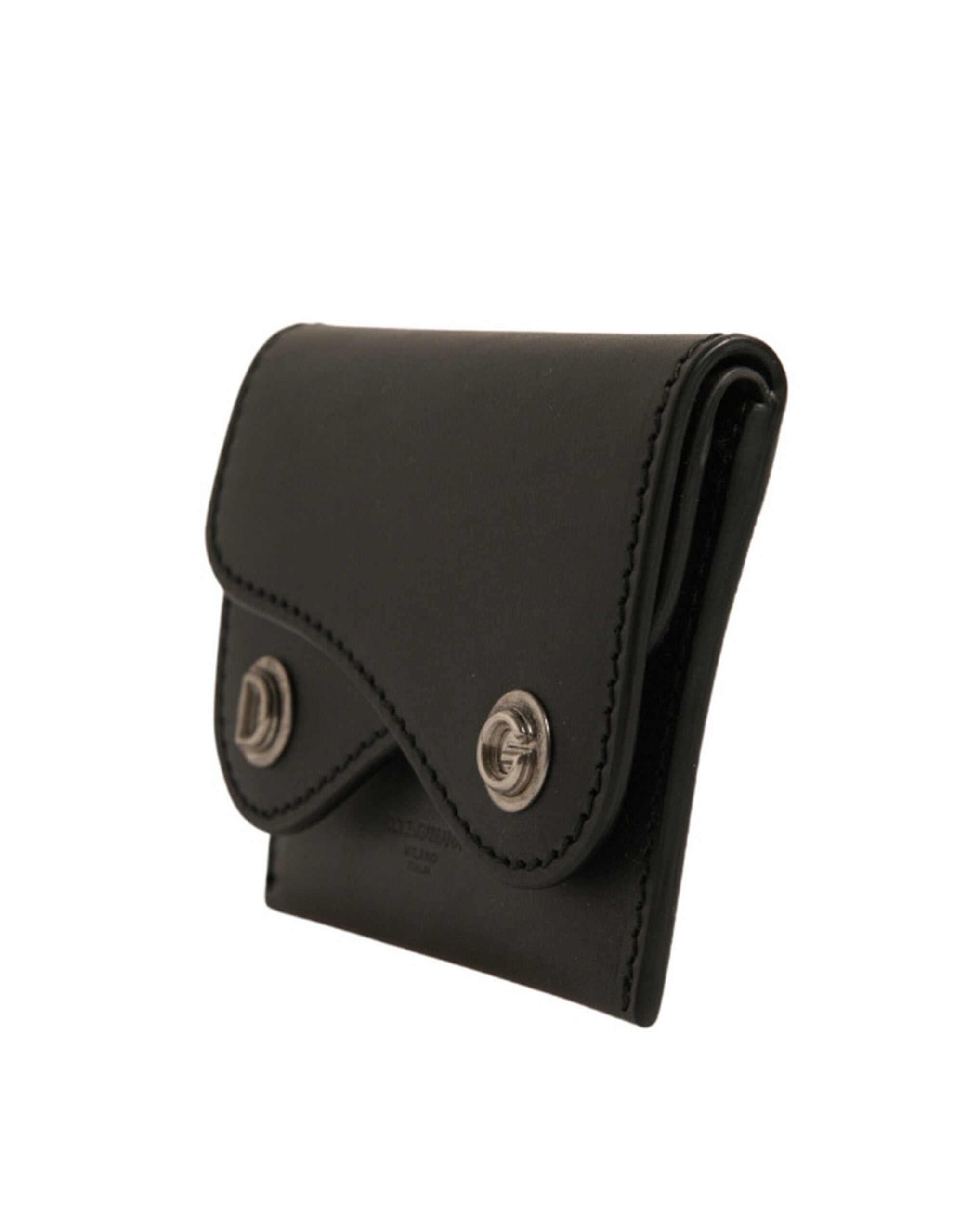 Dolce & Gabbana Black Leather Card Case Keychain Key Holder LUNESCAPE
