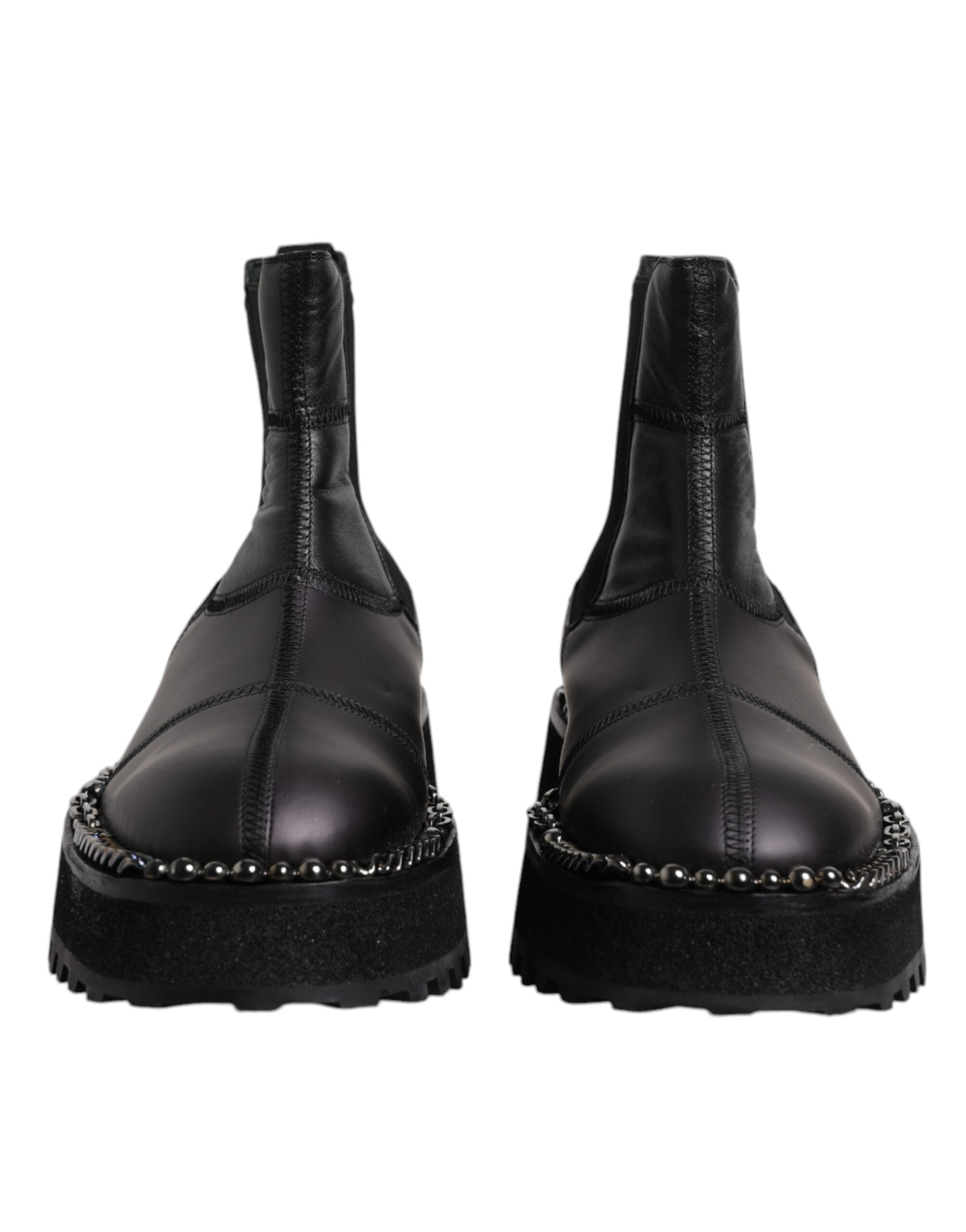 Dolce & Gabbana Black Chelsea Boots Leather Slip On Shoes LUNESCAPE
