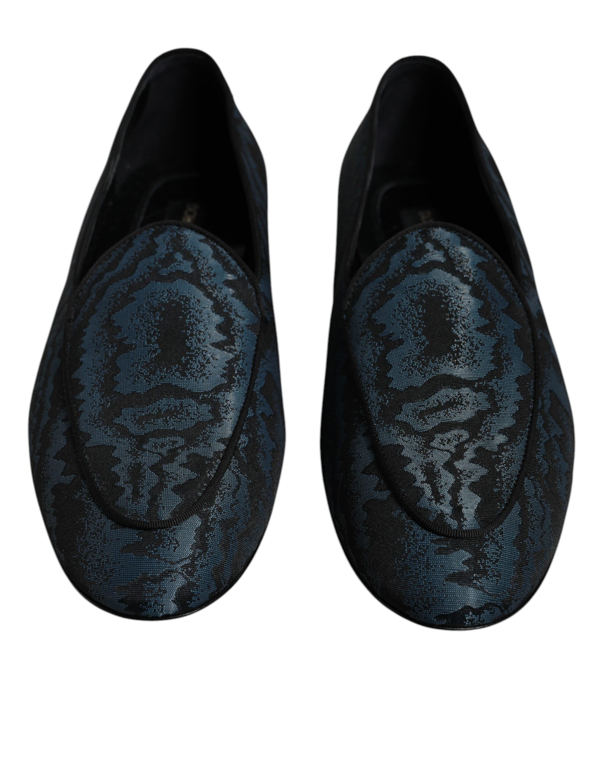 Dolce & Gabbana Blue Black Flats Men Loafers Dress Shoes LUNESCAPE