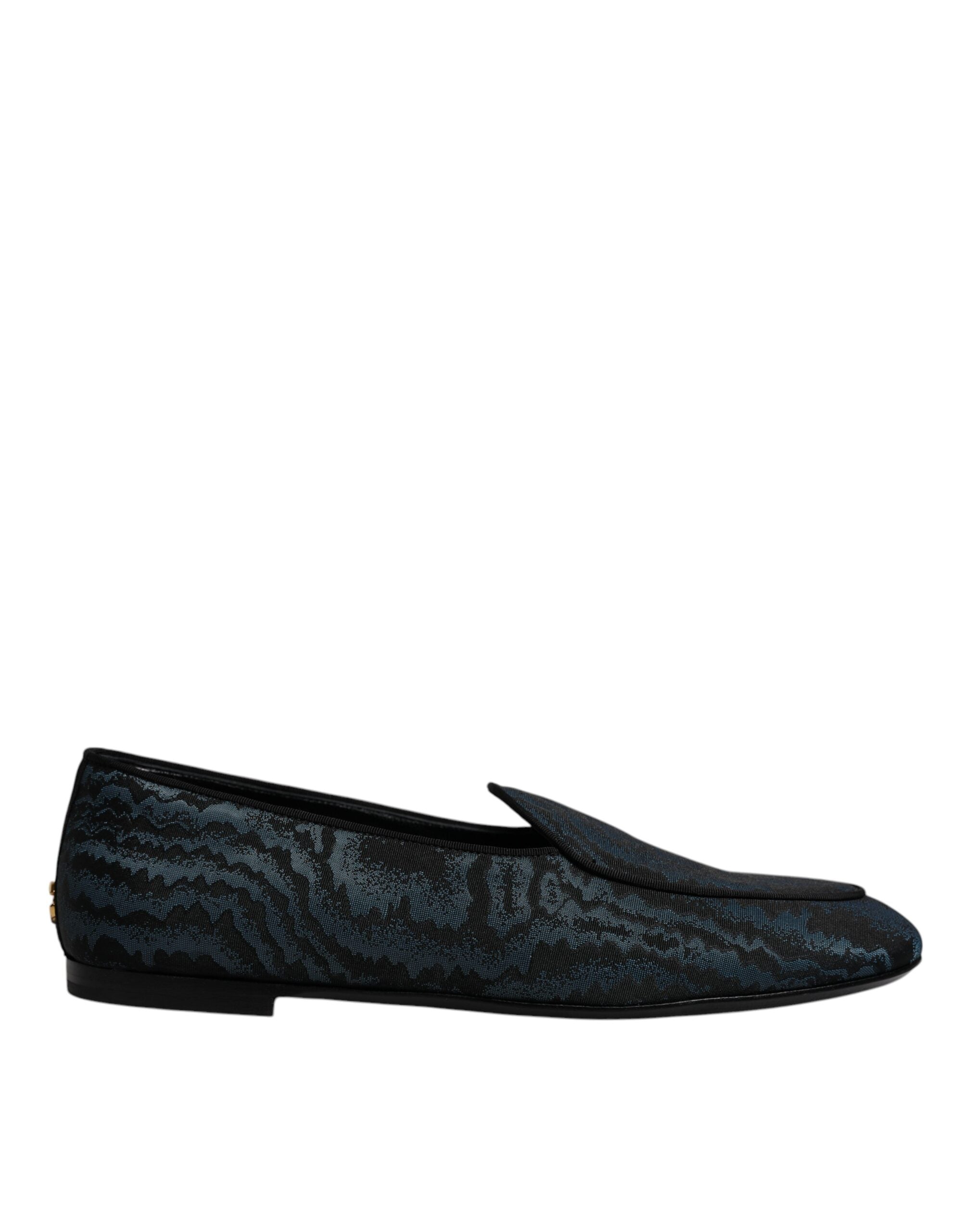 Dolce & Gabbana Blue Black Flats Men Loafers Dress Shoes LUNESCAPE