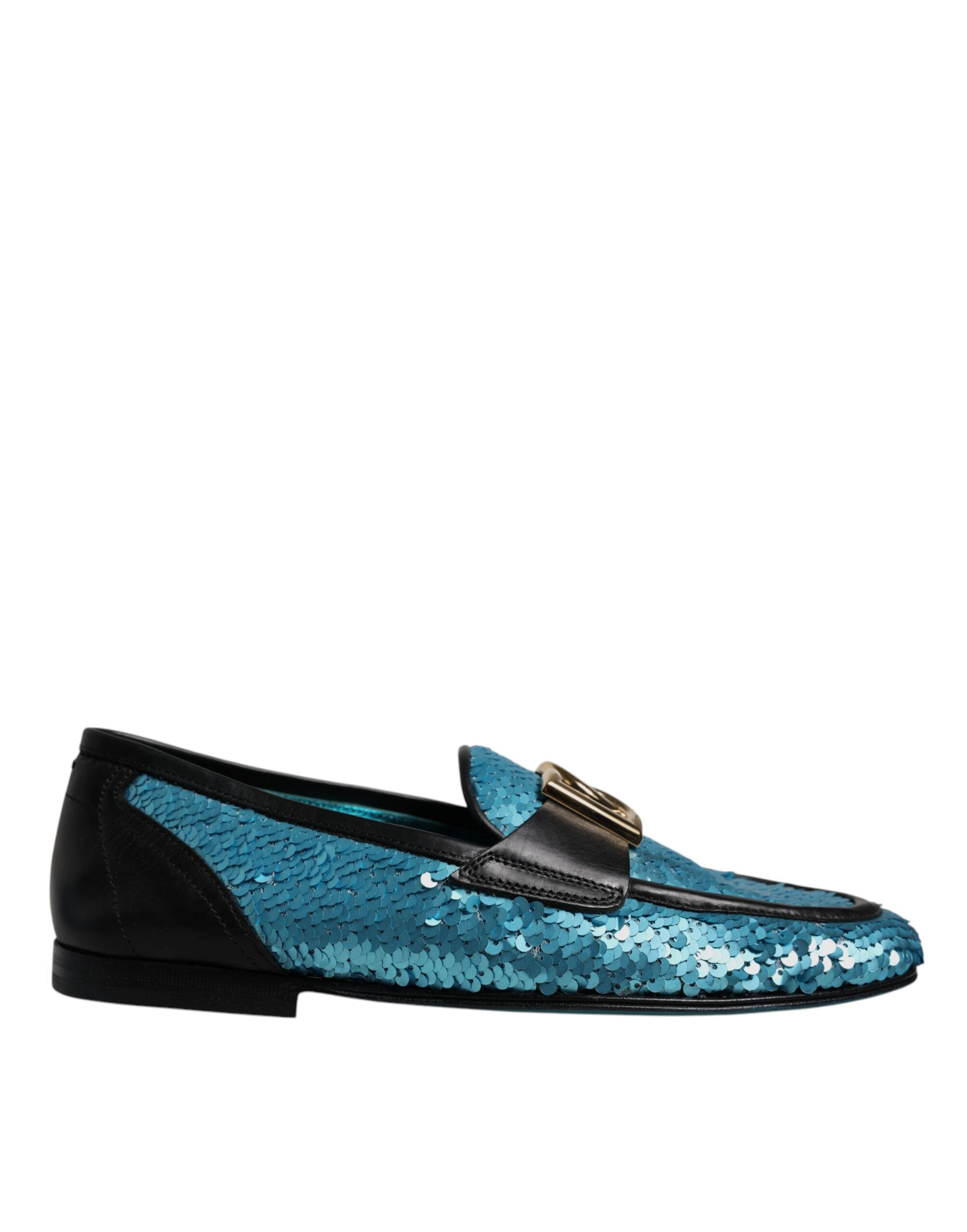 Dolce & Gabbana Blue Sequined Loafers Formal Dress Shoes LUNESCAPE