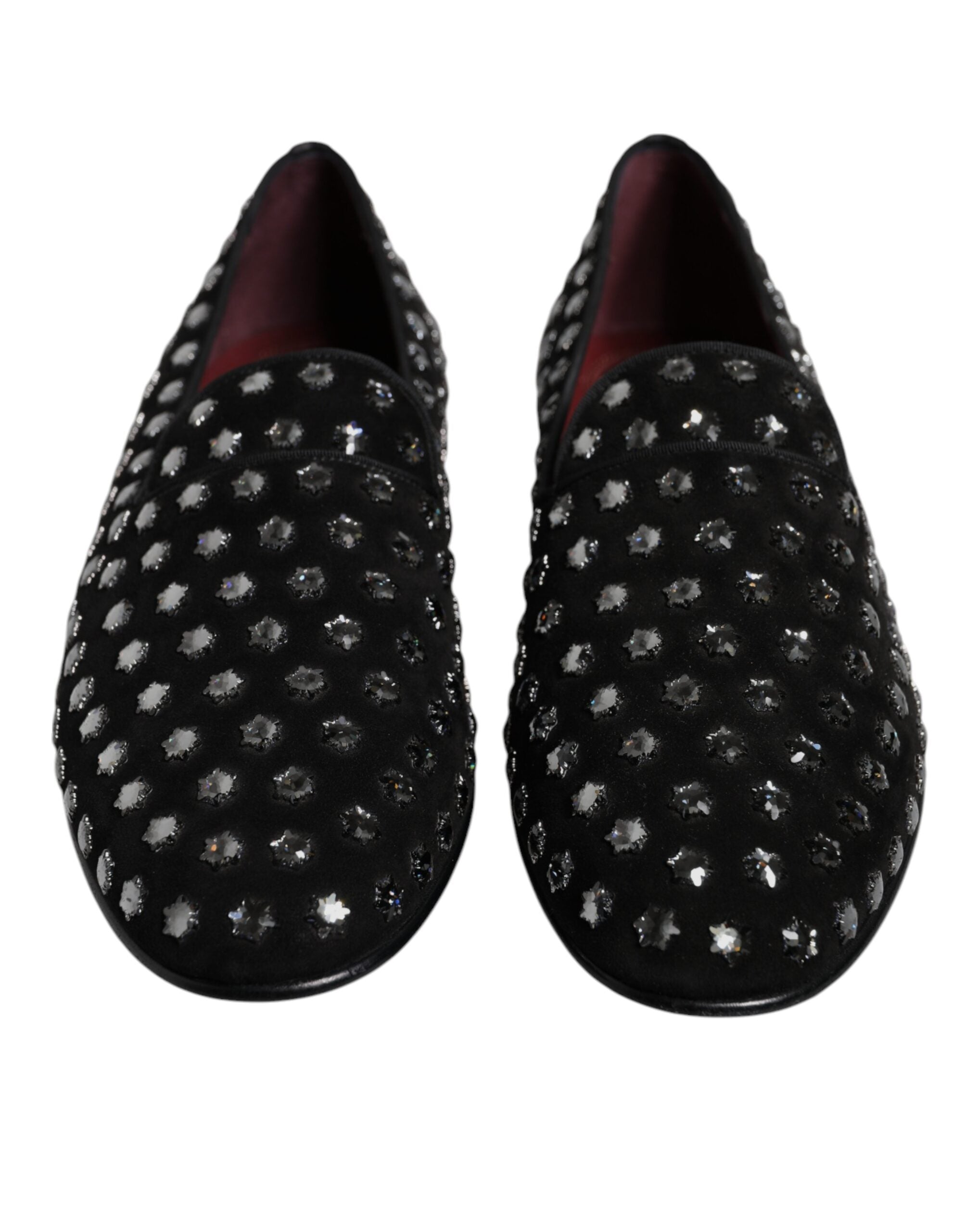 Dolce & Gabbana Black Crystal Embellished Loafers Dress Shoes LUNESCAPE