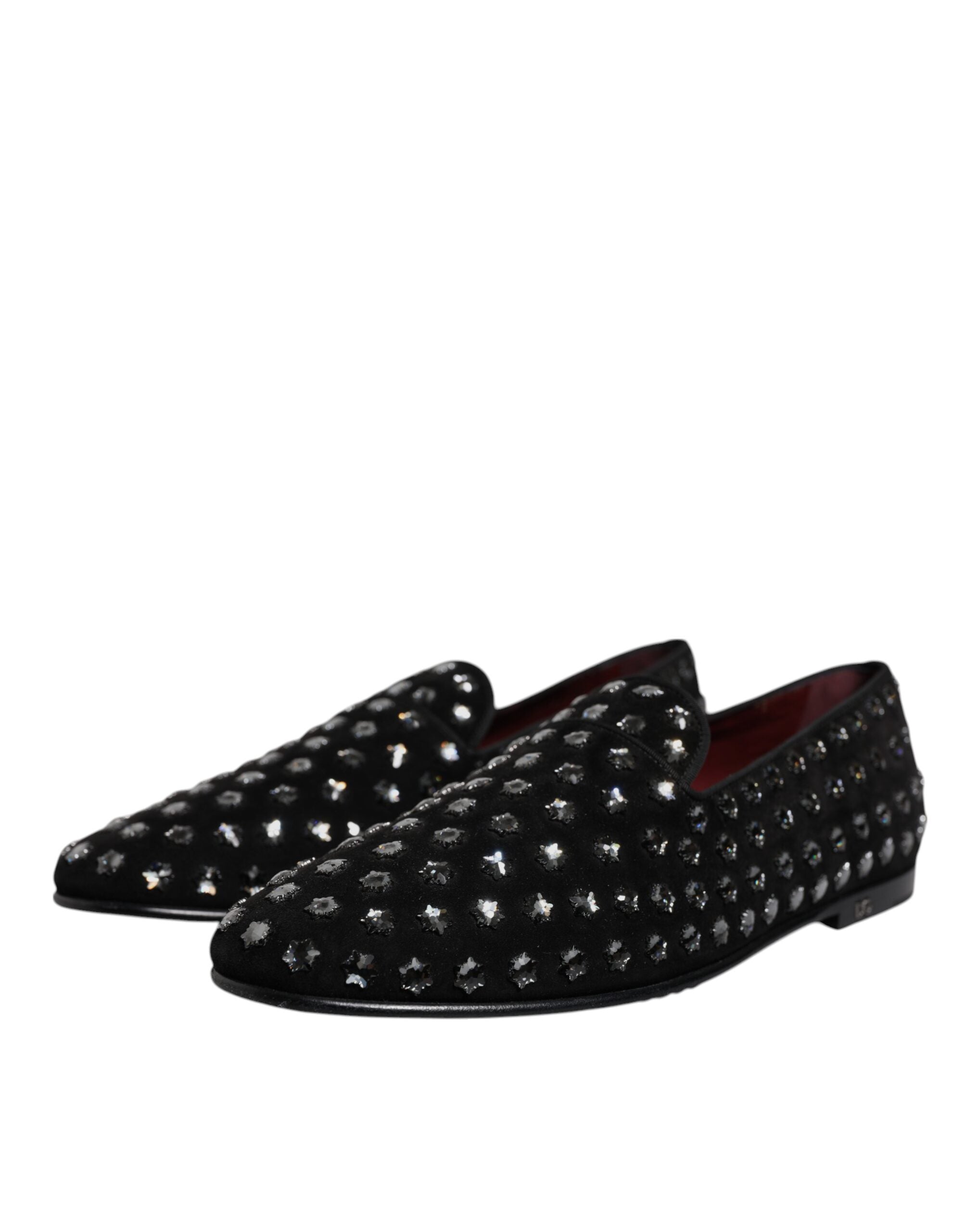 Dolce & Gabbana Black Crystal Embellished Loafers Dress Shoes LUNESCAPE