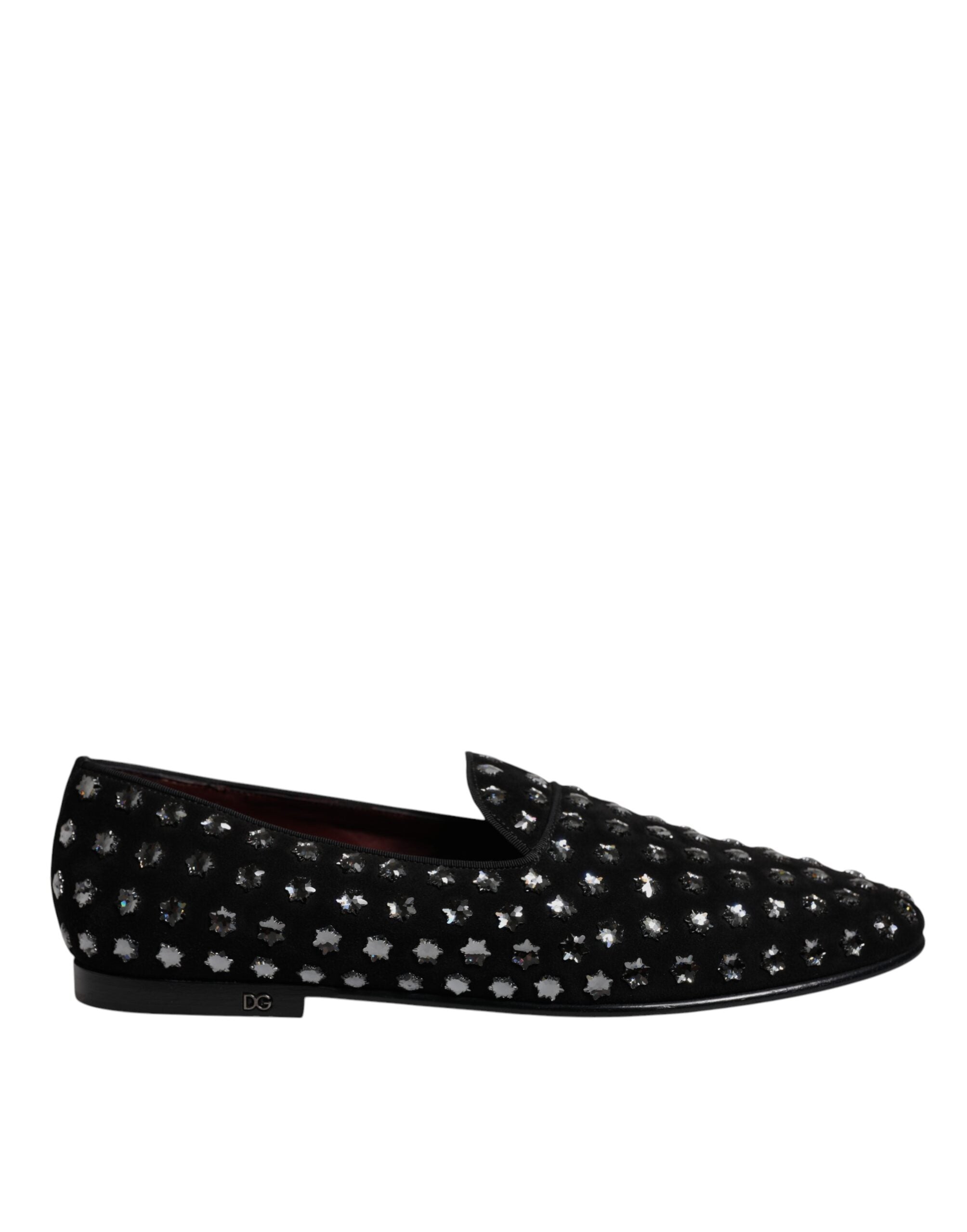 Dolce & Gabbana Black Crystal Embellished Loafers Dress Shoes LUNESCAPE