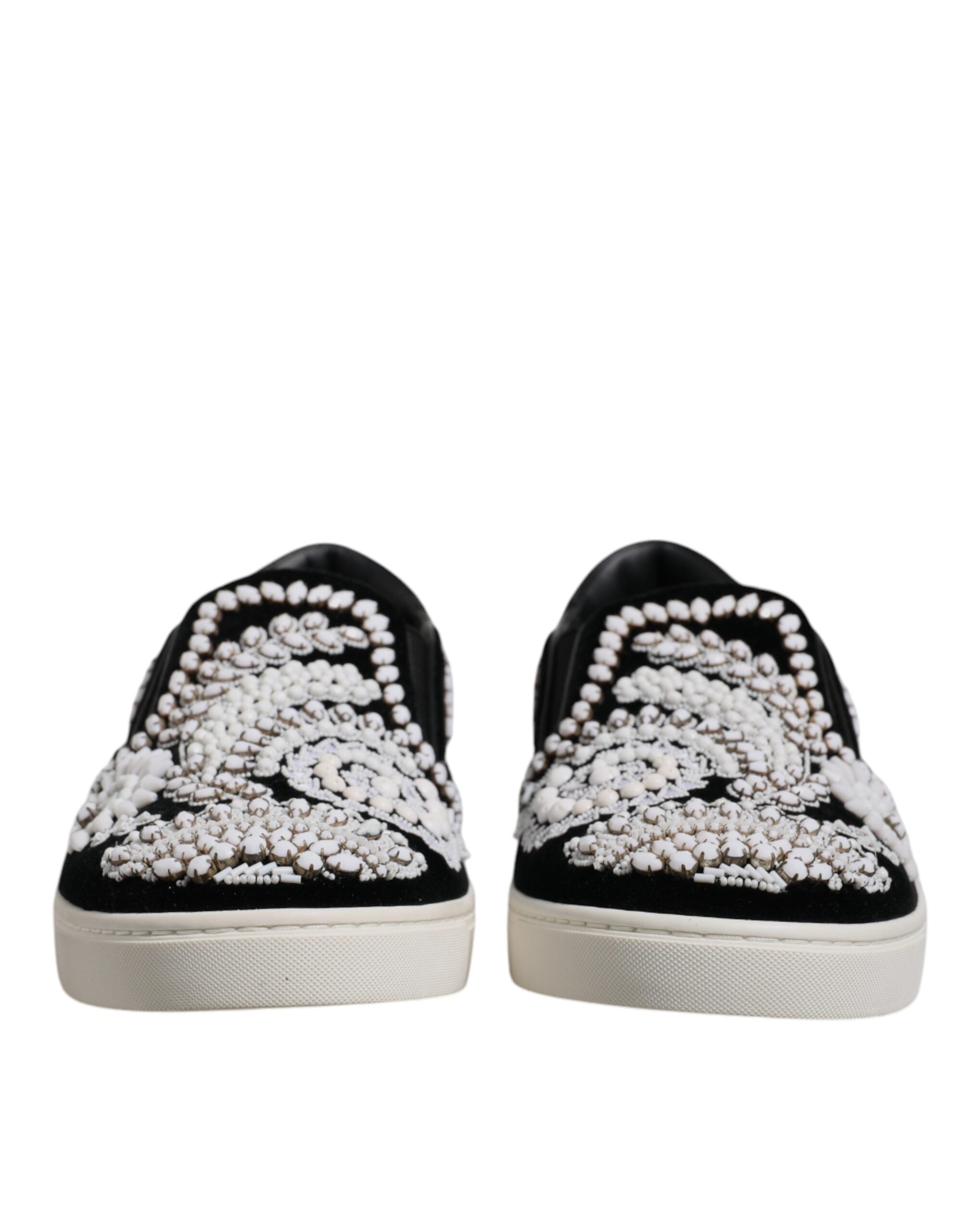 Dolce & Gabbana Black Embellished London Men Slip On Shoes LUNESCAPE