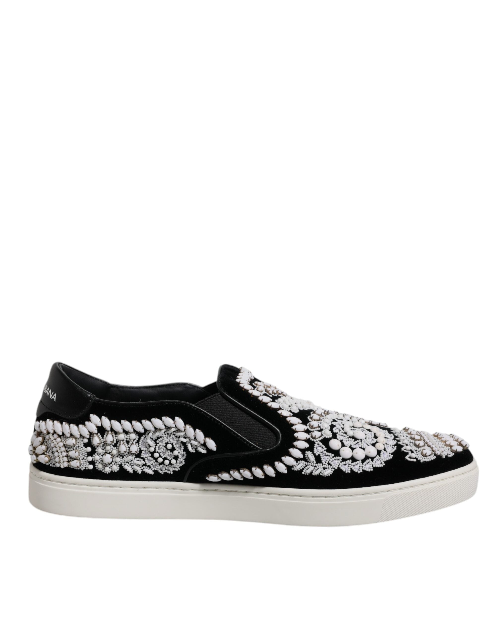 Dolce & Gabbana Black Embellished London Men Slip On Shoes LUNESCAPE