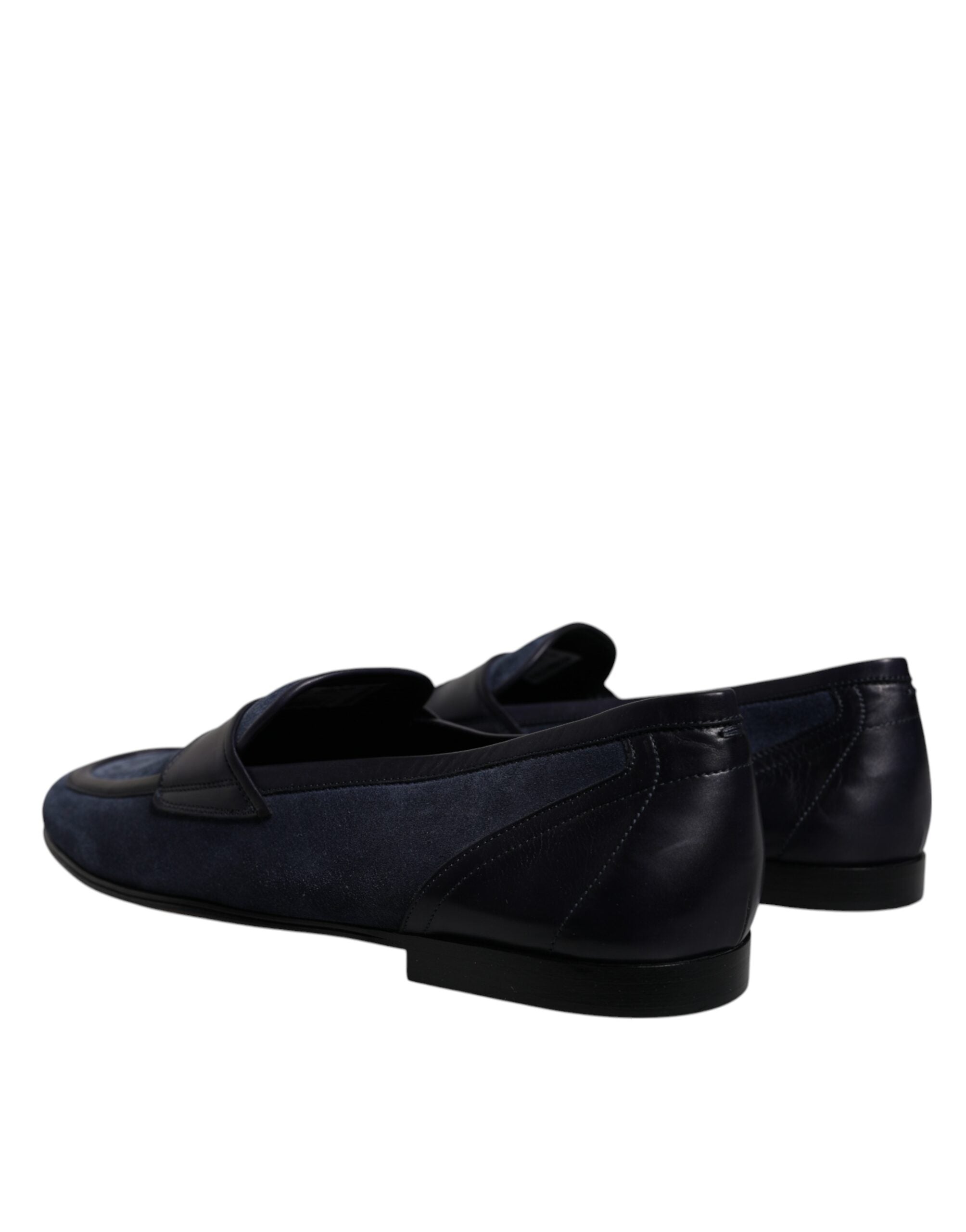 Dolce & Gabbana Blue Suede Leather Shoes Loafer Moccasin Shoes LUNESCAPE