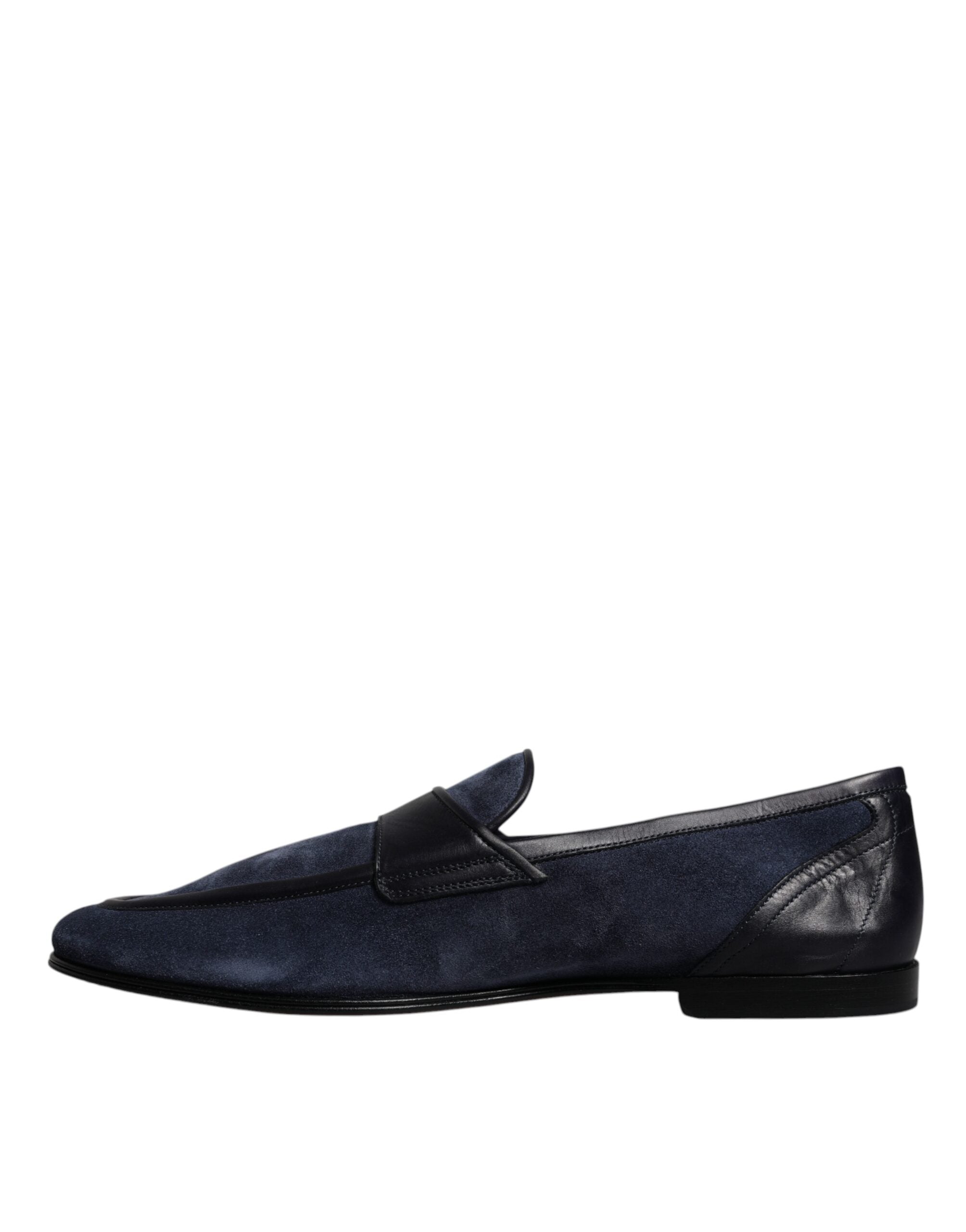 Dolce & Gabbana Blue Suede Leather Shoes Loafer Moccasin Shoes LUNESCAPE
