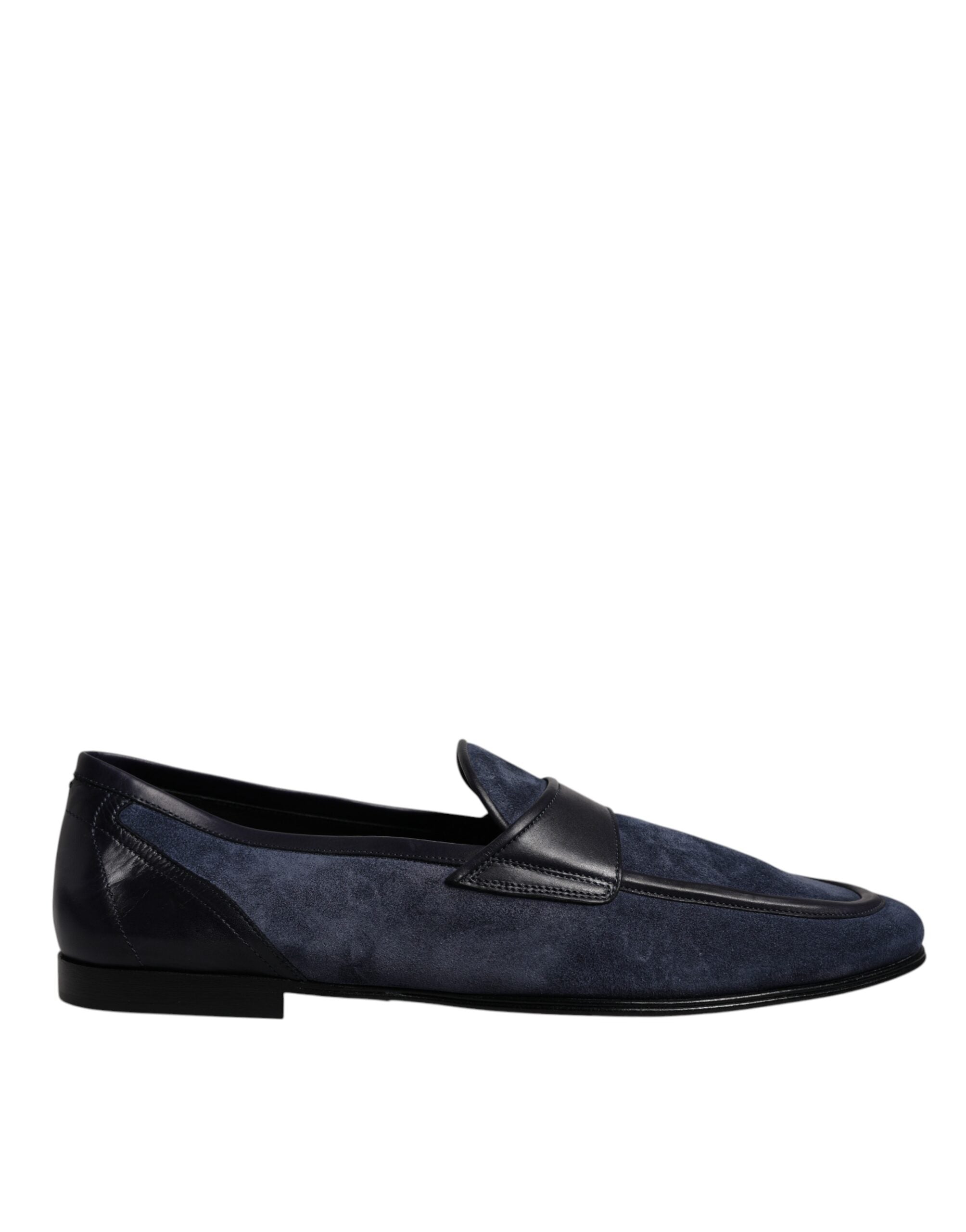 Dolce & Gabbana Blue Suede Leather Shoes Loafer Moccasin Shoes LUNESCAPE