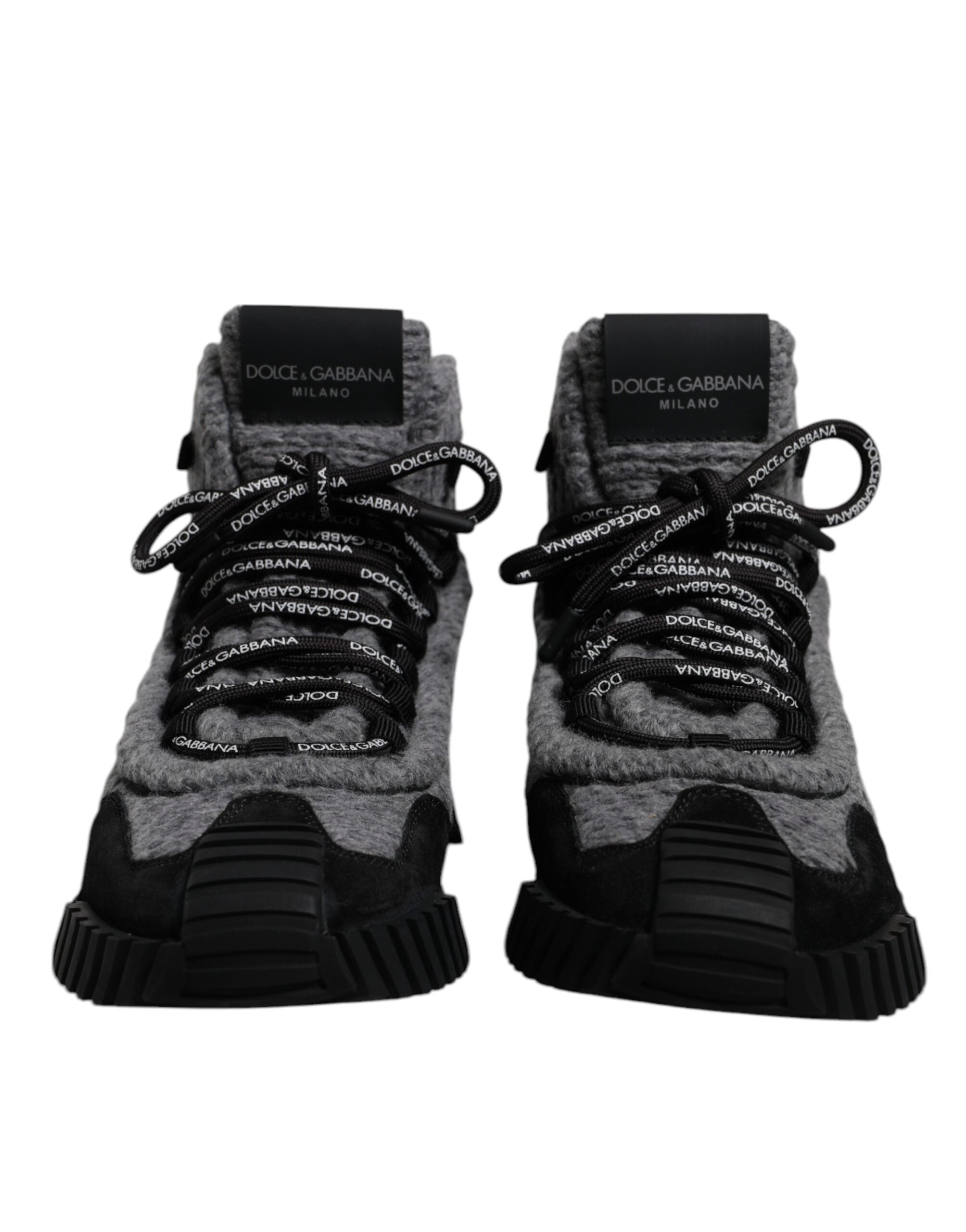Dolce & Gabbana Gray Black NS1 High Top Boots Sneakers Shoes LUNESCAPE