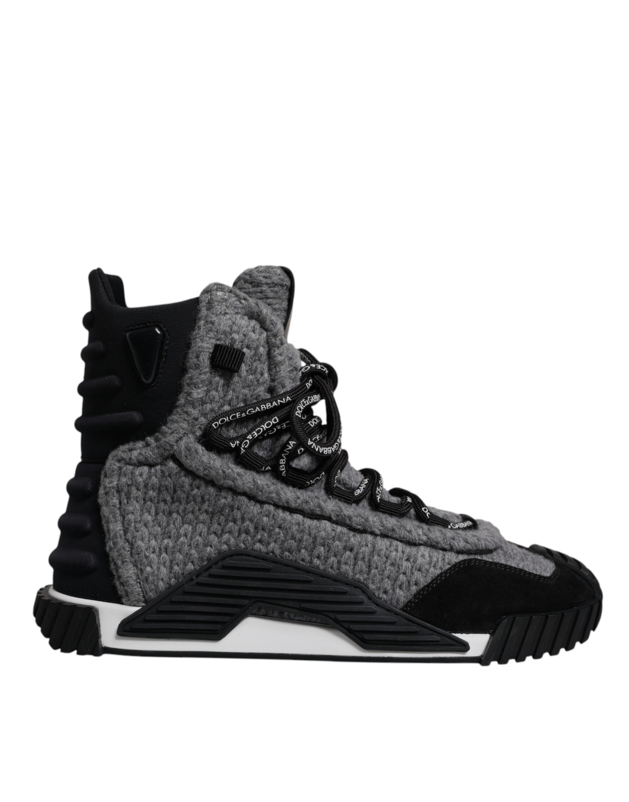 Dolce & Gabbana Gray Black NS1 High Top Boots Sneakers Shoes LUNESCAPE